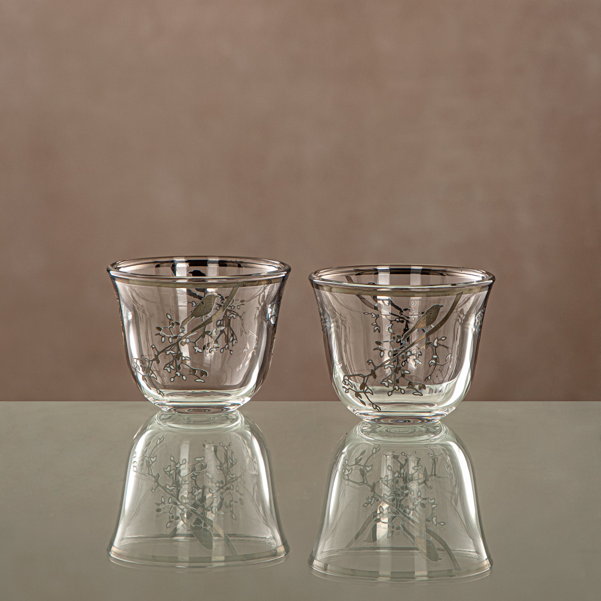 Almarjan Cawa Cup Set Clear & silver 6 pieces (1013B-XQZT-SIL) Gatherings, special occasions, Ramadan, eid