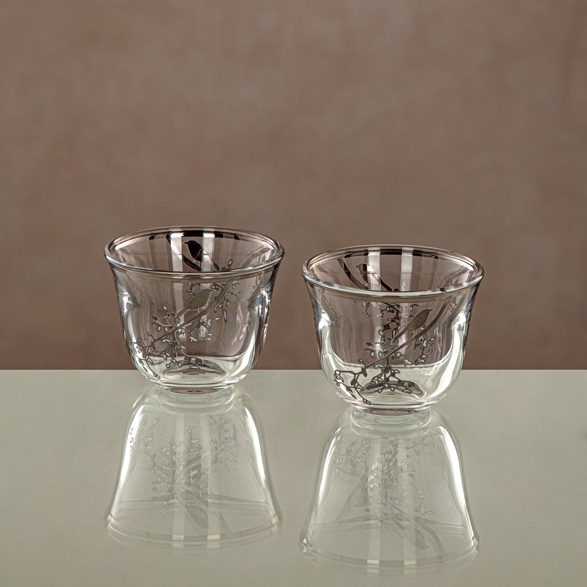 Almarjan Cawa Cup Set Clear & silver 6 pieces (1013B-XQZT-SIL) Gatherings, special occasions, Ramadan, eid