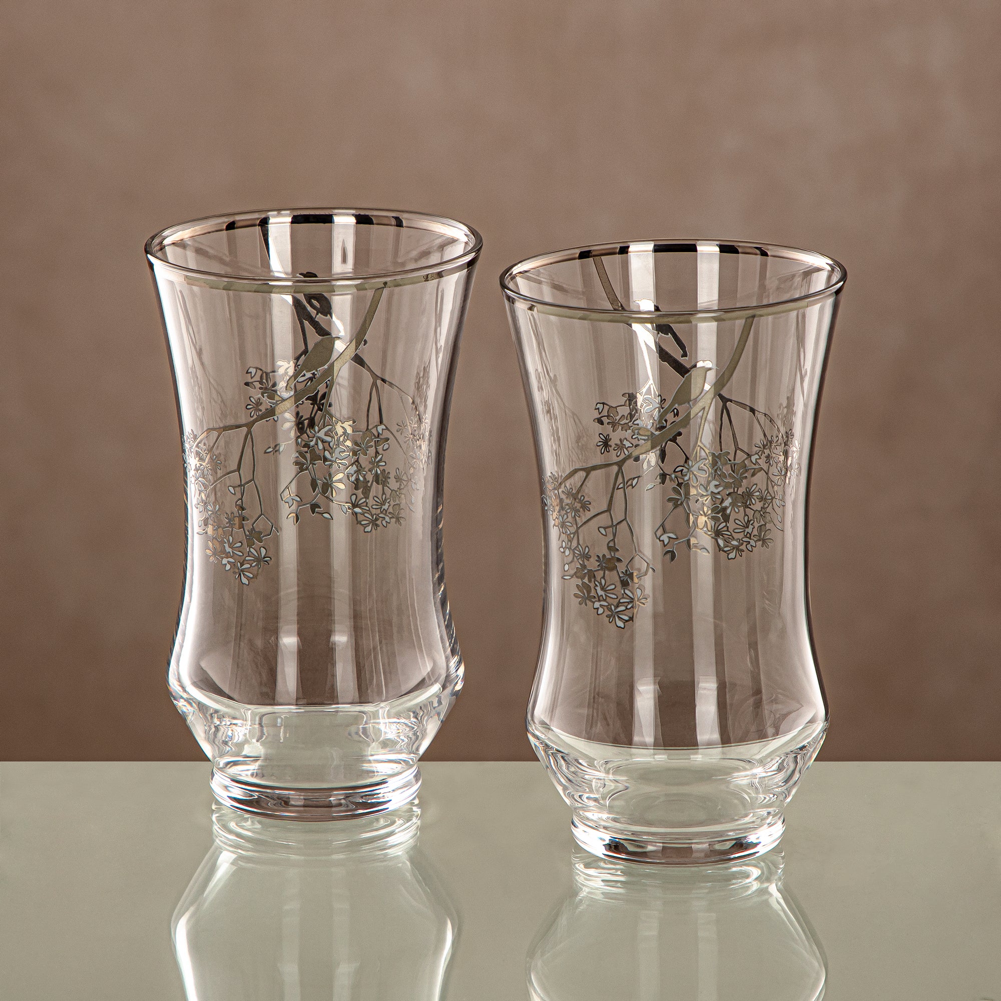 Almarjan Water Tumbler Clear & silver 6 pieces (1152B-XQZT-SIL) Gatherings, special occasions, Ramadan, eid