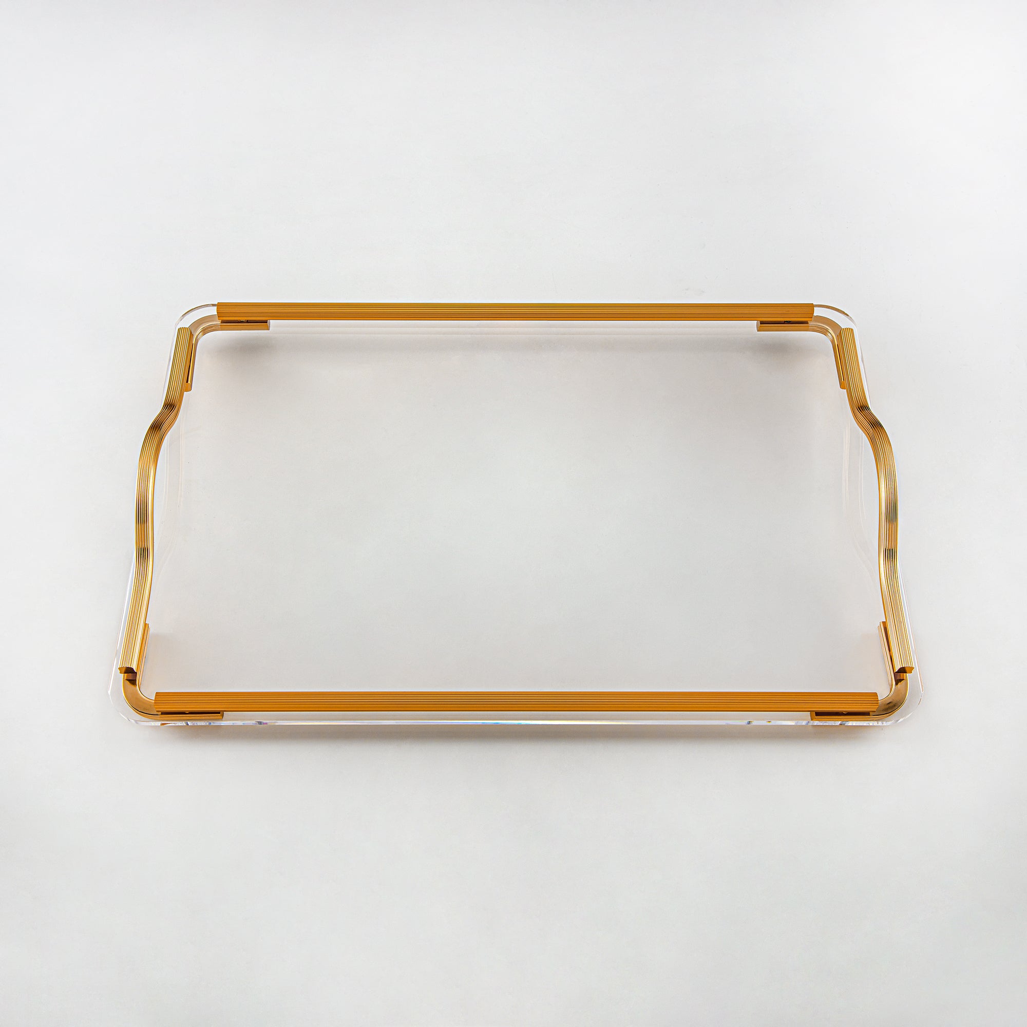 Almarjan Serving Tray, Transparent & Golden (325L-FG) | Ramadan & Special Occasions