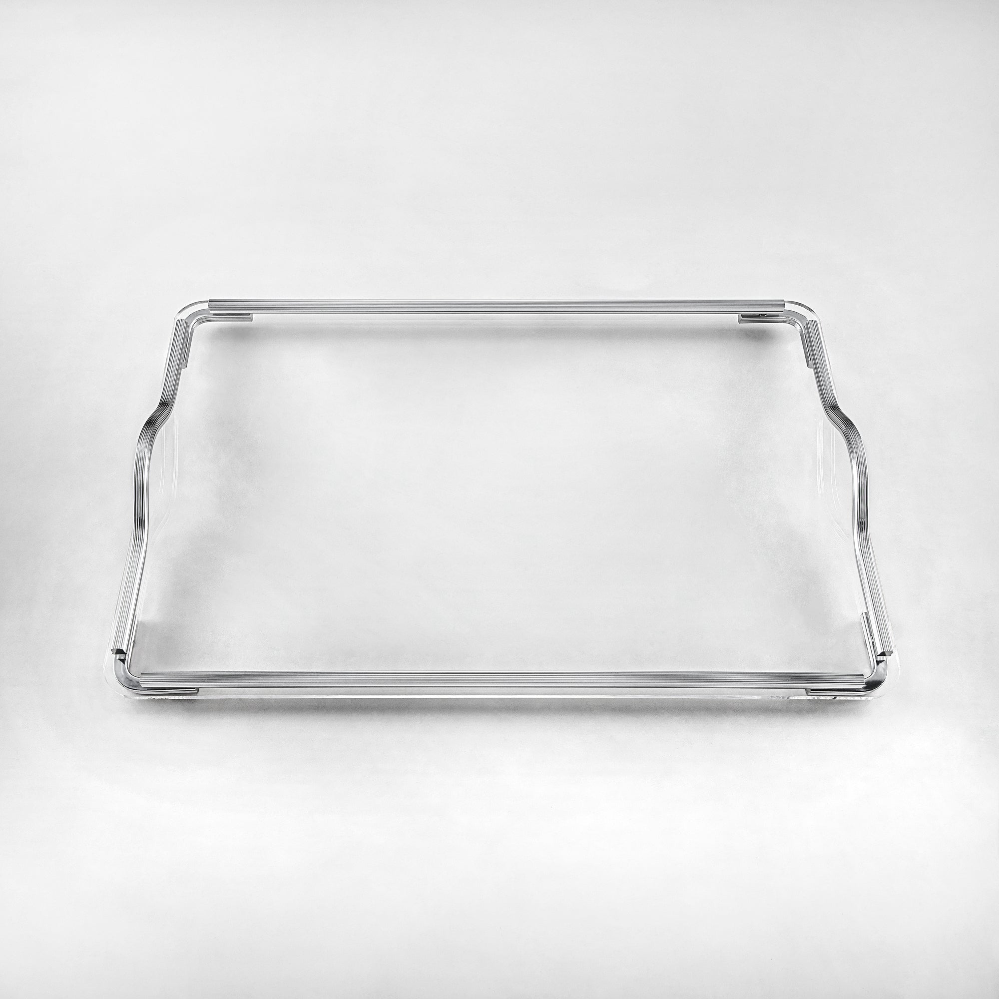 Almarjan Serving Tray, Transparent & Silver (325L-S) | Ramadan & Special Occasions
