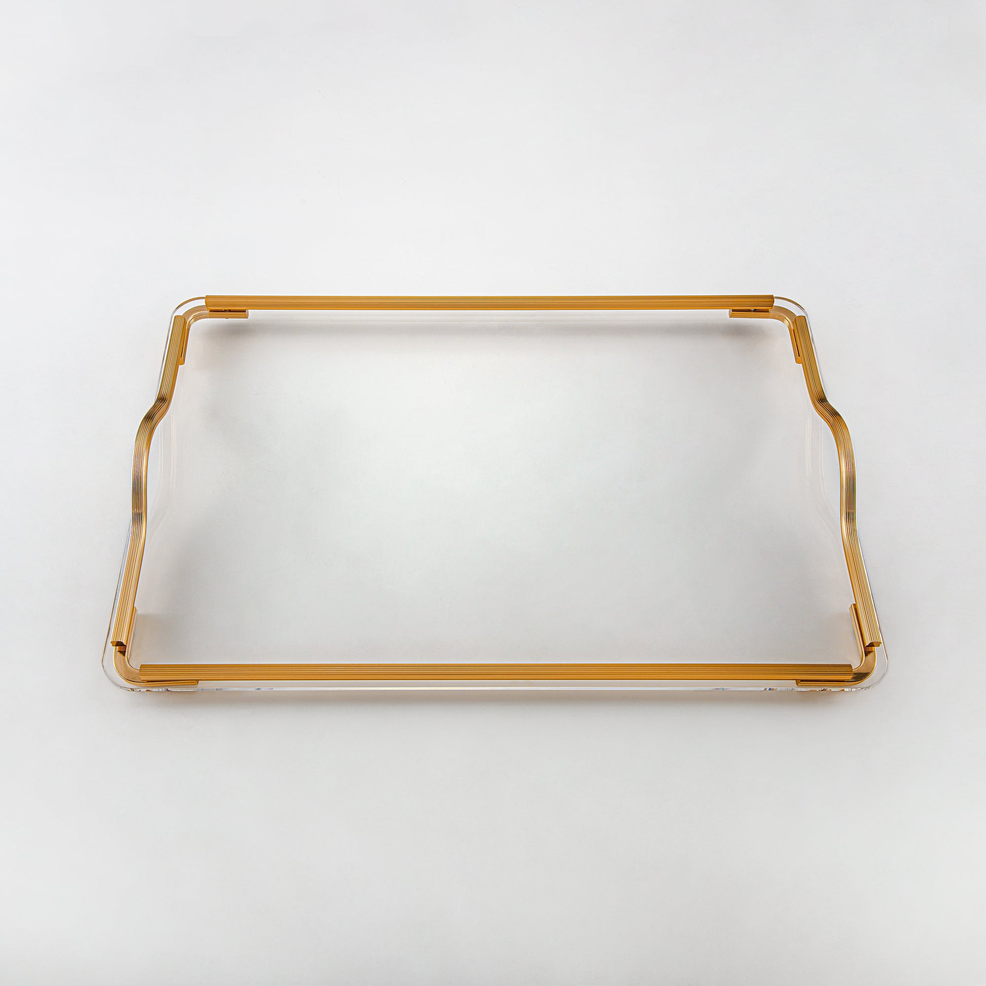 Almarjan Serving Tray, Transparent & Golden (325XL-FG) | Ramadan & Special Occasions