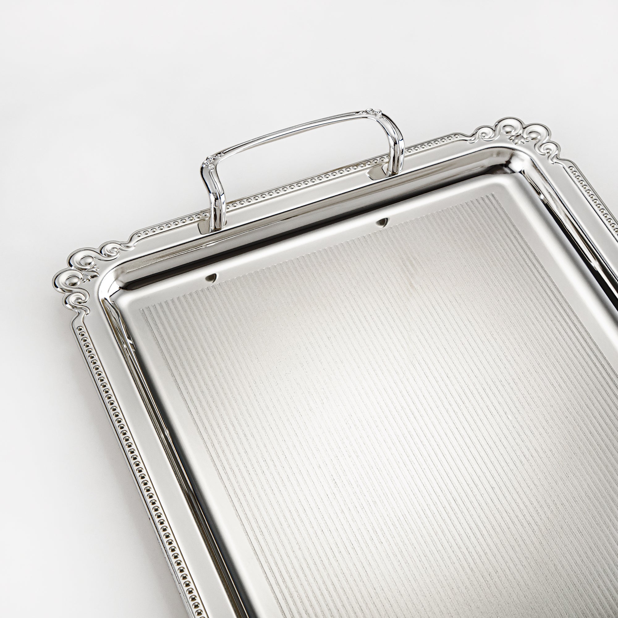 Almarjan Serving Tray, Silver (332XL-S) | Ramadan & Special Occasions
