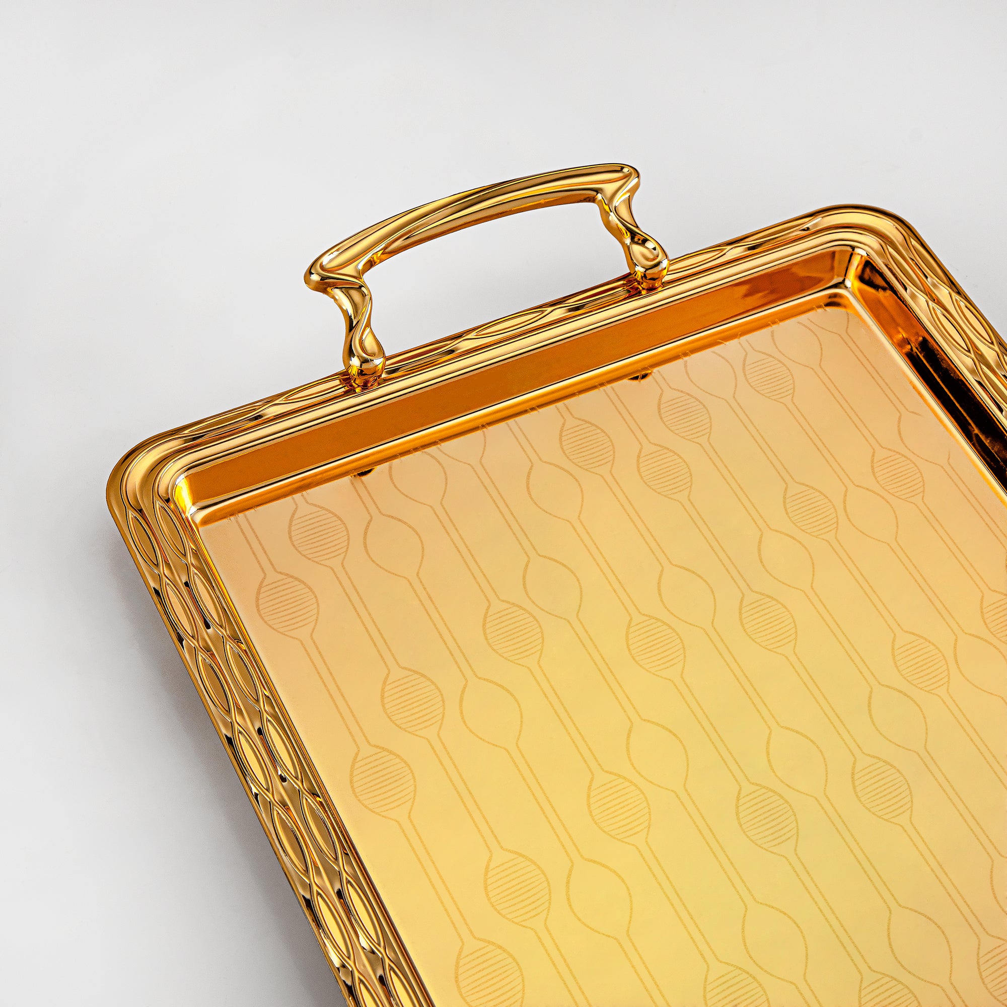Almarjan Serving Tray, Golden (333XL-FG) | Ramadan & Special Occasions