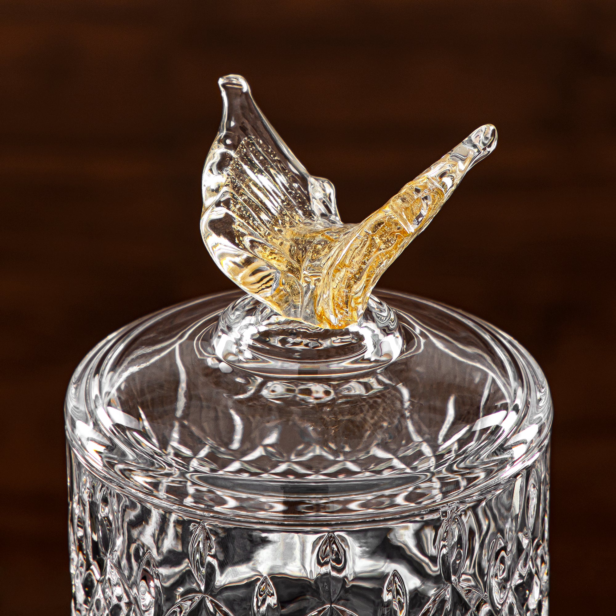 وعاء حلوى المرجان 10.5 سم زجاج شفاف وعسلي (41245-275-BA) قطع أنيقة للضيافة