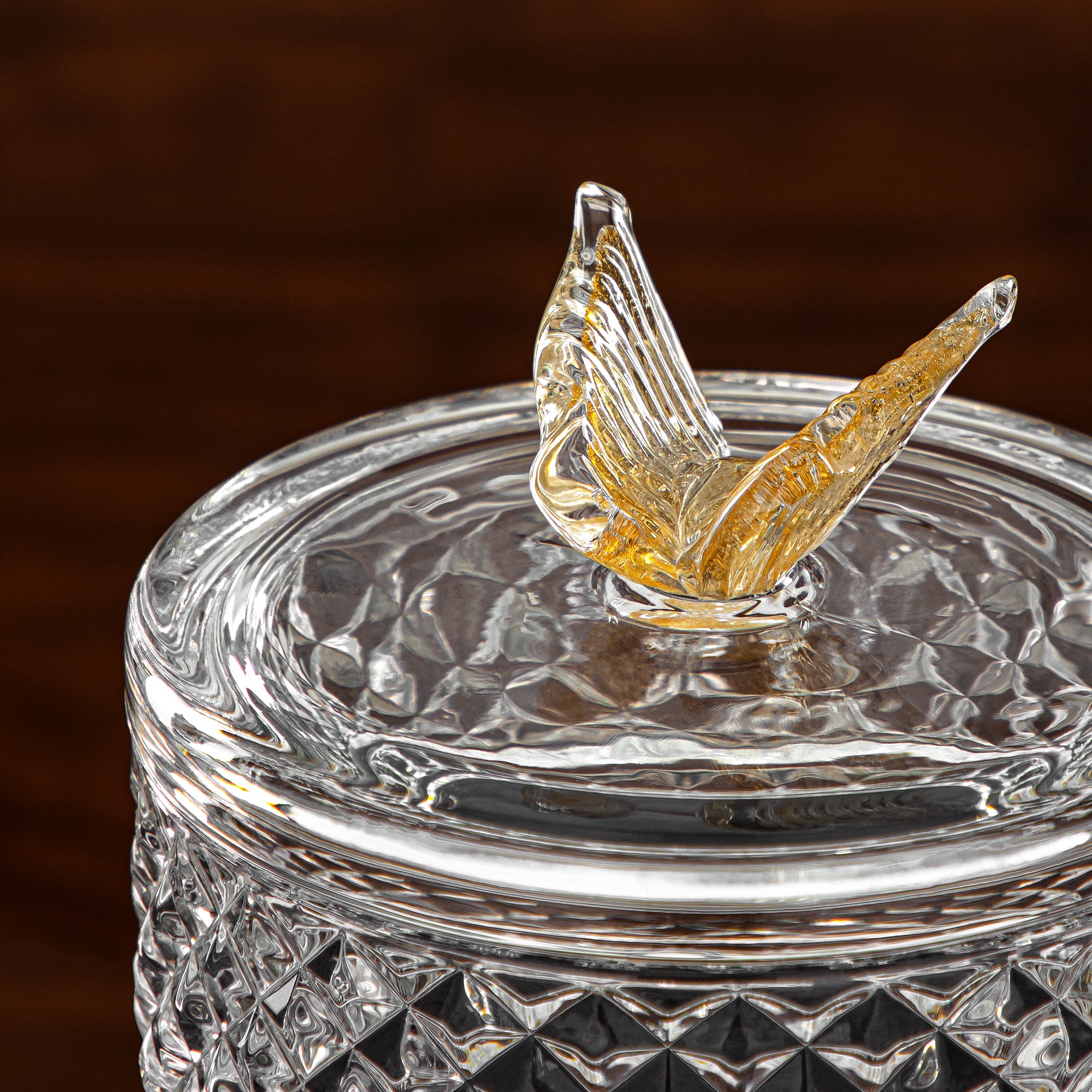 Almarjan Candy Bowl 15CM Glass Clear & Amber (42185-150LC-BA) Elegant Hosting Pieces