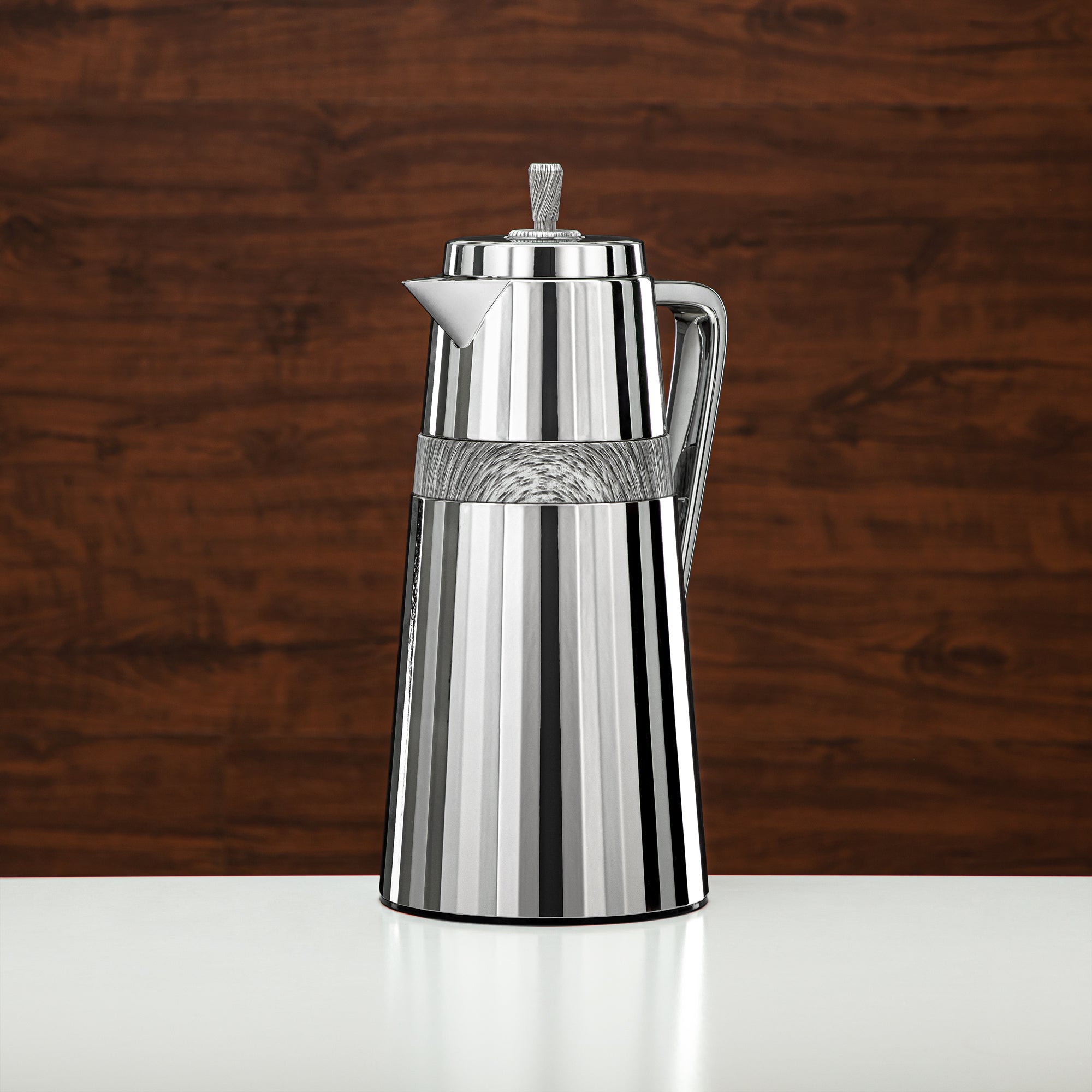 Almarjan 2 Pieces Vacuum Flask Set Silver & Grey Marble - C77-CGM