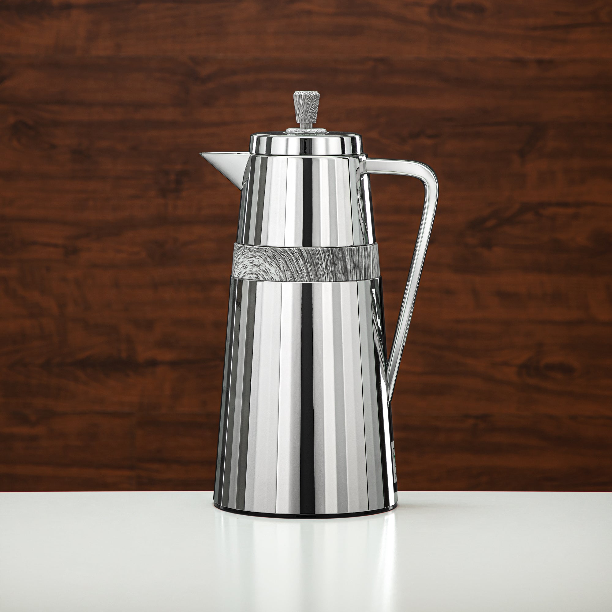 Almarjan 2 Pieces Vacuum Flask Set Silver & Grey Marble - C77-CGM