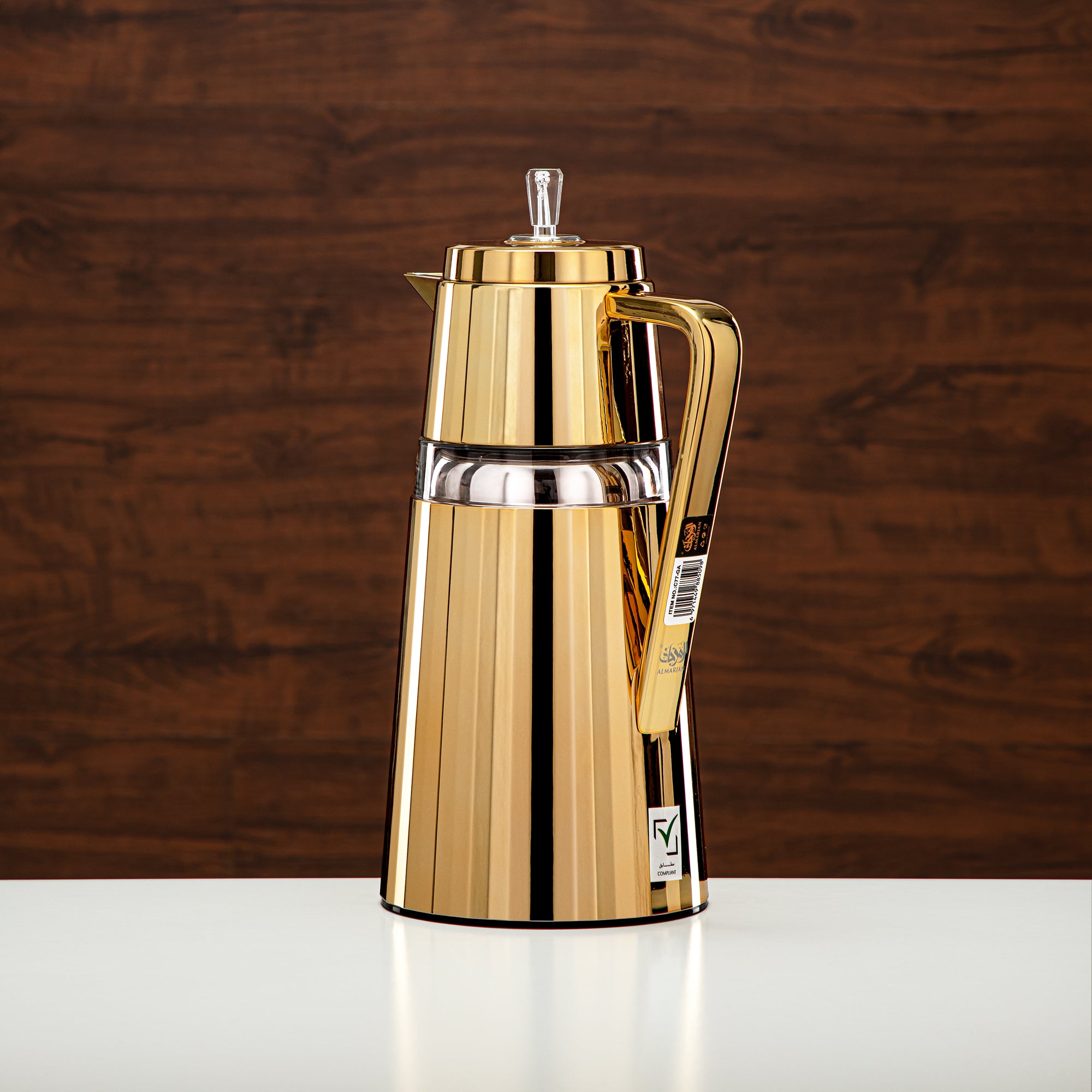 Almarjan 2 Pieces Vacuum Flask Set Gold & Transparent - C77-GA