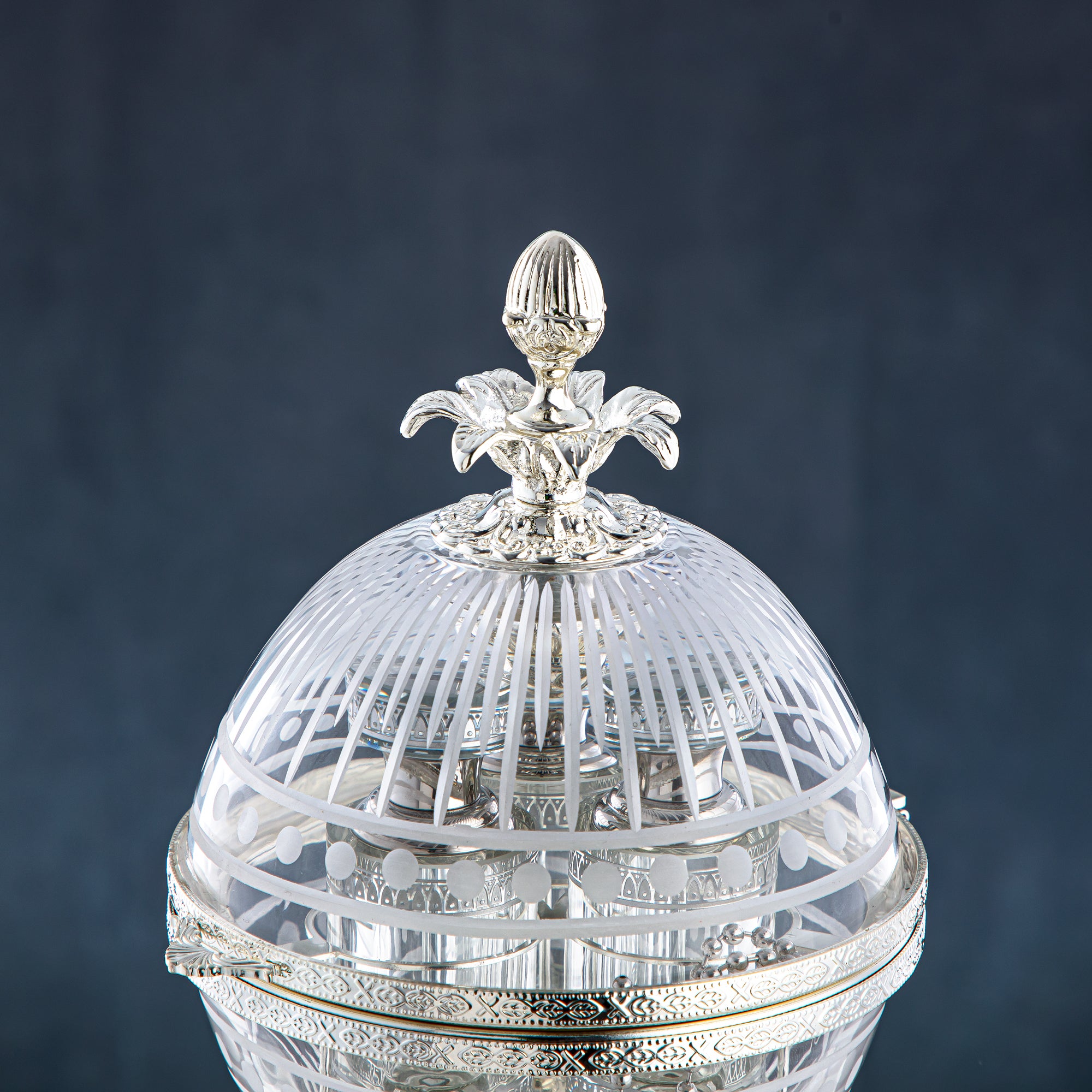 Almarjan Incense Burner & Perfume Set Silver 2 Pieces (CC20230819+CC20230911) – Elegant Serving | Ramadan & Gatherings