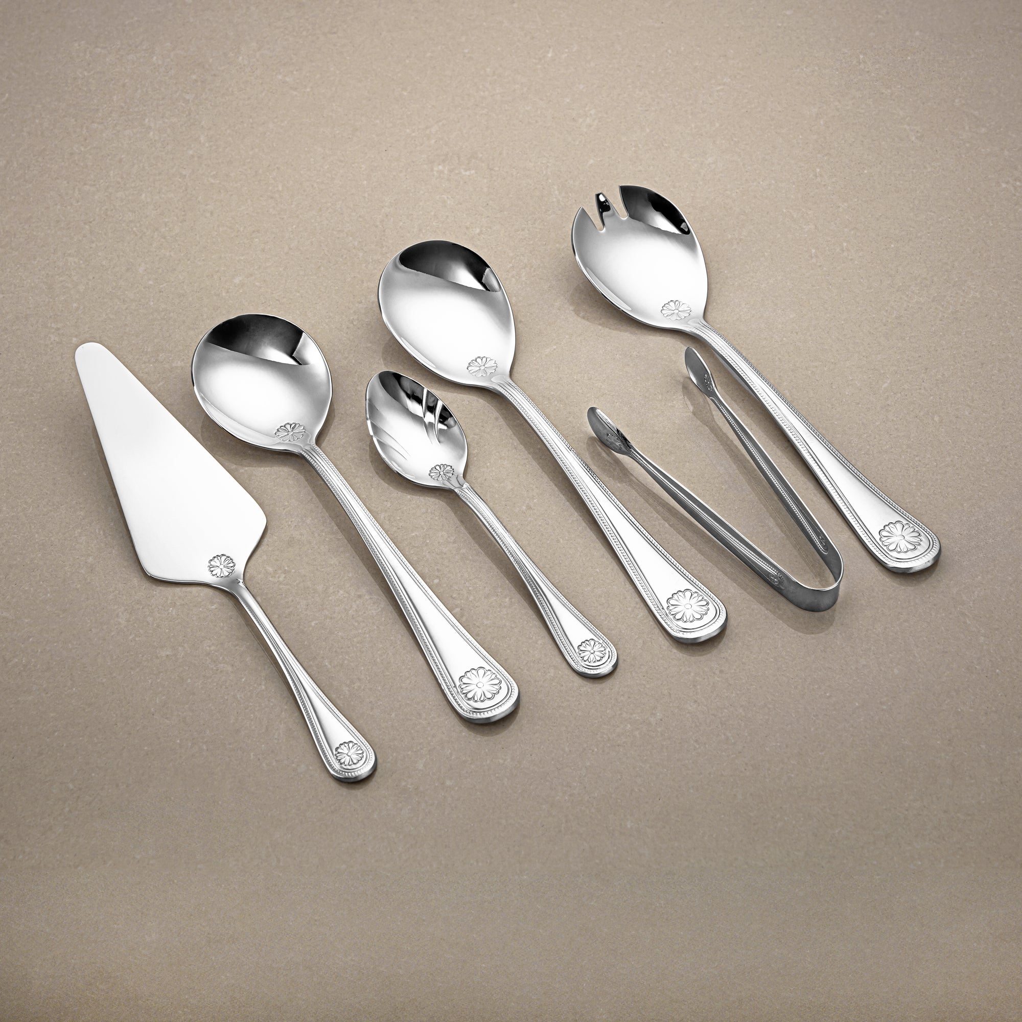 Almarjan Cutlery Ser 72 Pieces, Stainless Steel, Leather Case, Silver (CUT0010341) Elegant Cutlery Set