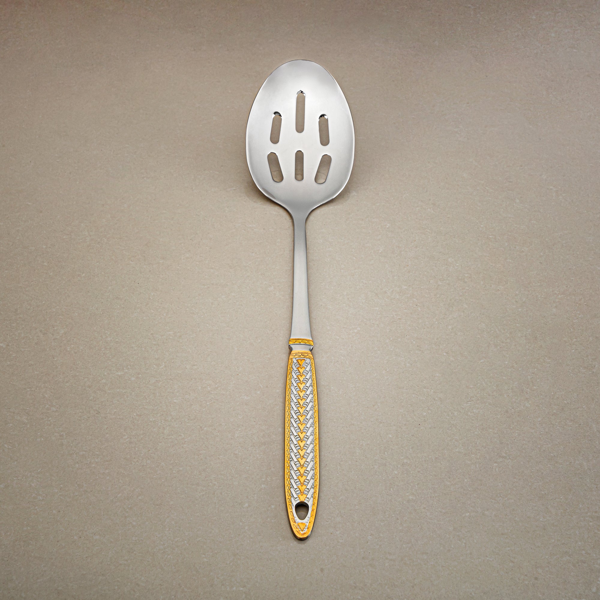 Almarjan Slotted Spoon, Stainless Steel, Silver & Gold (CUT0010504) Elegant Flatware