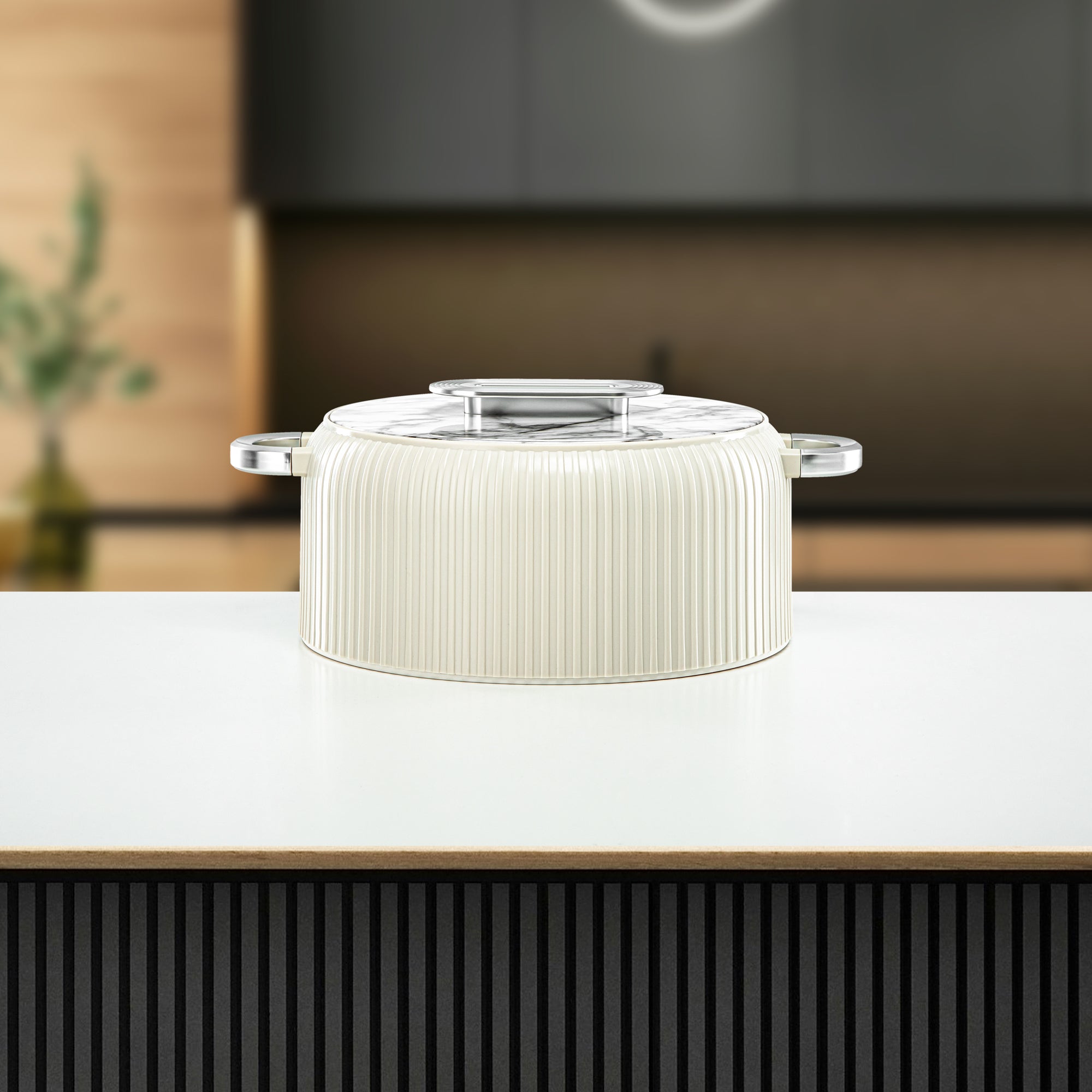 ألمرجان حرارات بلاستيك، مجموعة من 3 قطع، أبيض وفضي، 2000 مل + 4000 مل + 6500 مل (EK-200/400/650 WM/MC) أدوات تقديم رمضان