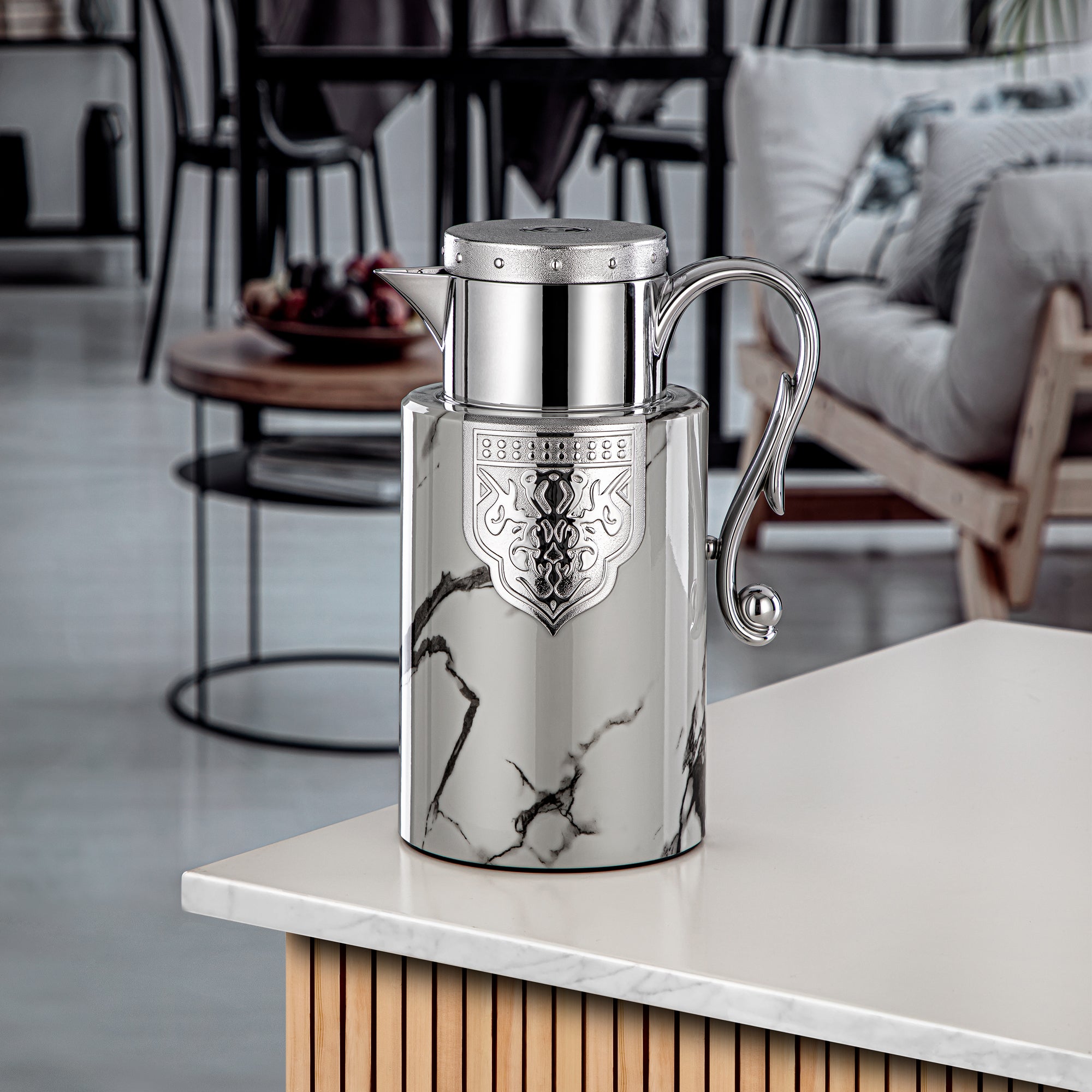 المرجان طقم ترامس 2 قطعة رخامي وفضي - FG207 AB-100 GRMR/C