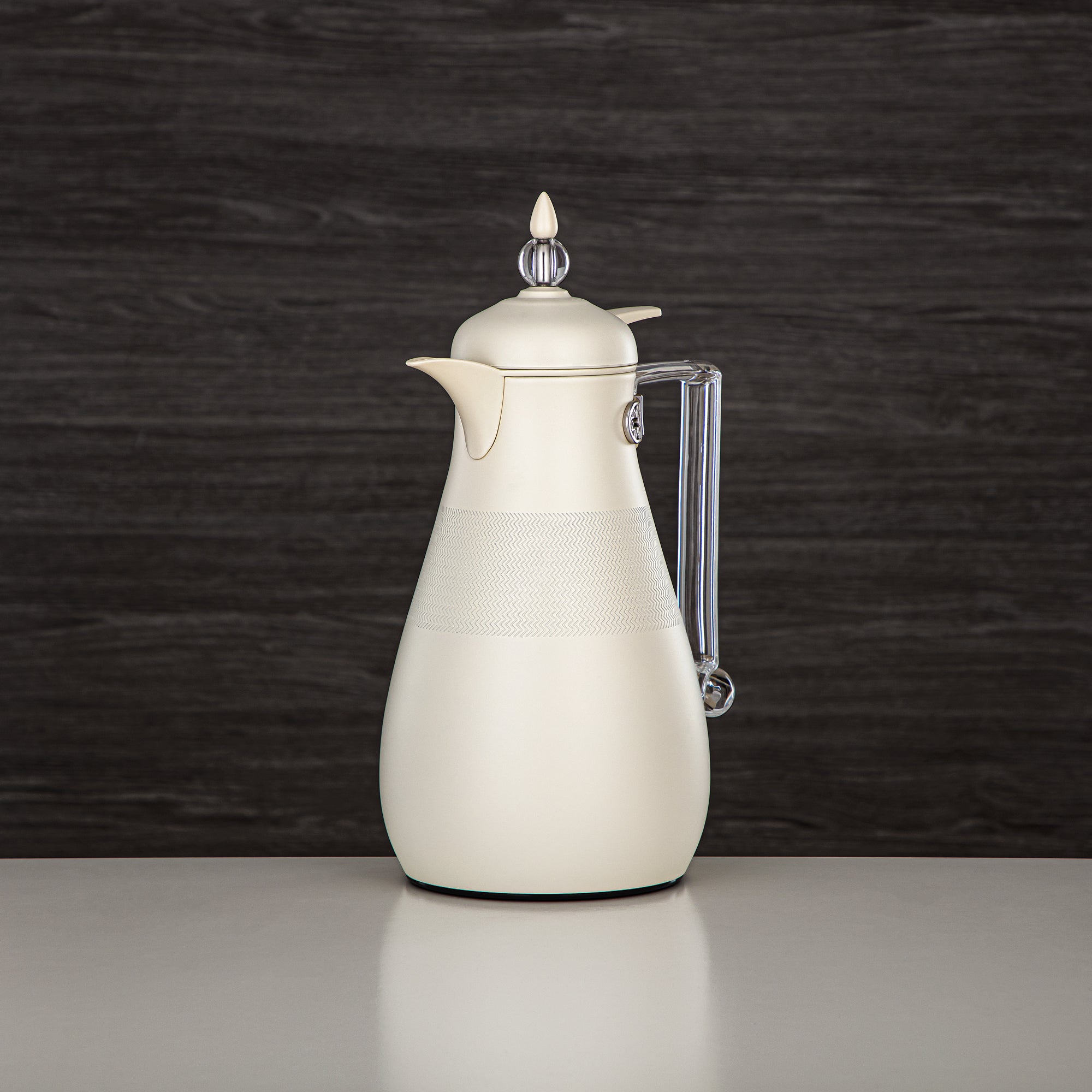 ألمرجان طقم ترامس، زر ضغط، 0.7 لتر + 1 لتر، أبيض غير لامع وشفاف (FG803A-070/100 MP/TR) - أطقم ترمس أنيقة