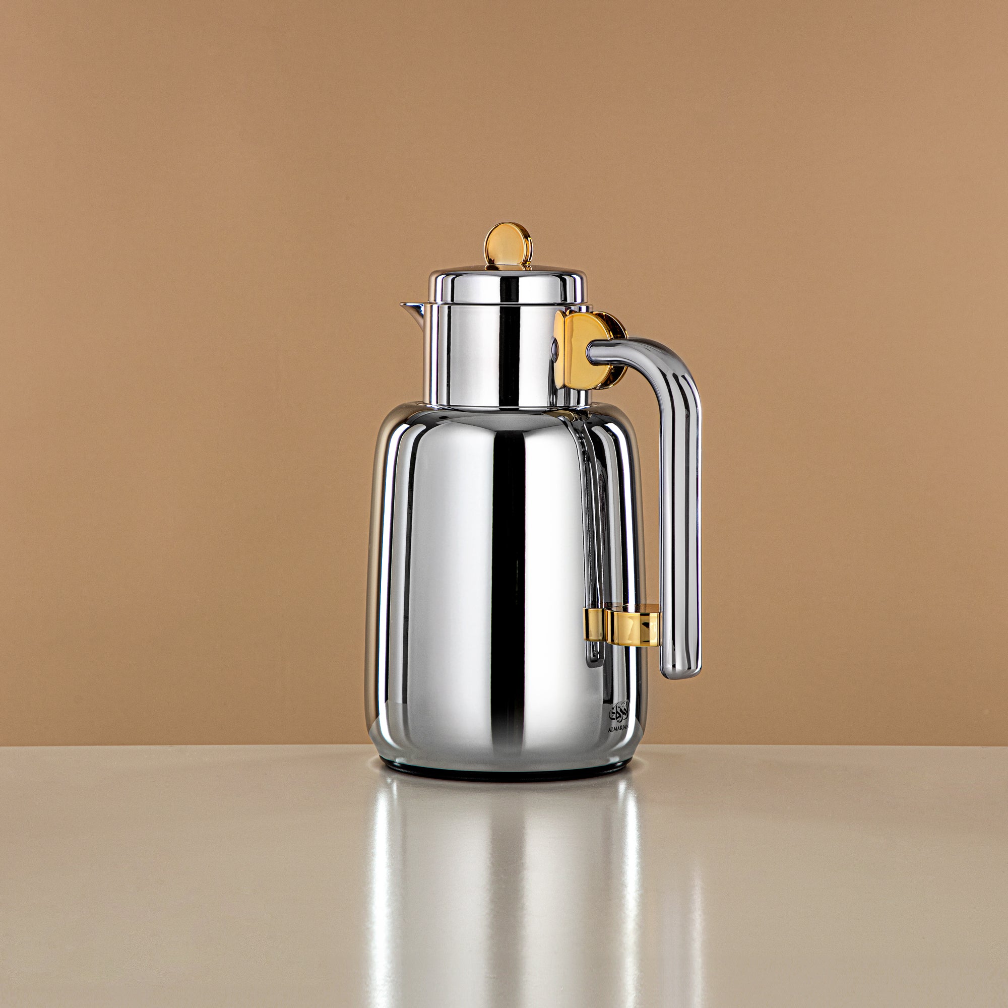 ألمرجان طقم ترامس - 0.7 لتر + 1 لتر، فضي وذهبي (FG808-070/100 G/C) - لتقديم الشاي والقهوة