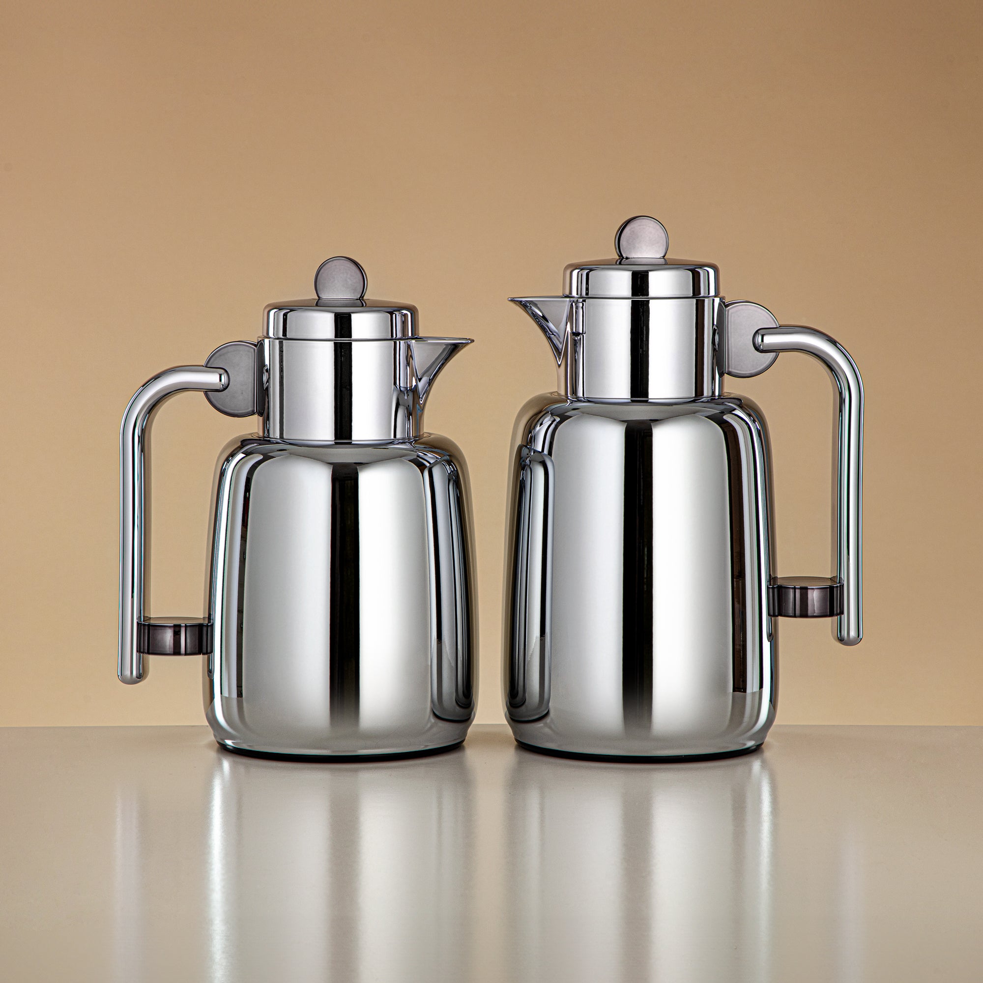 ألمرجان طقم ترامس - 0.7 لتر + 1 لتر، فضي وأسود مسدس (FG808-070/100 GBL/C) - لتقديم الشاي والقهوة