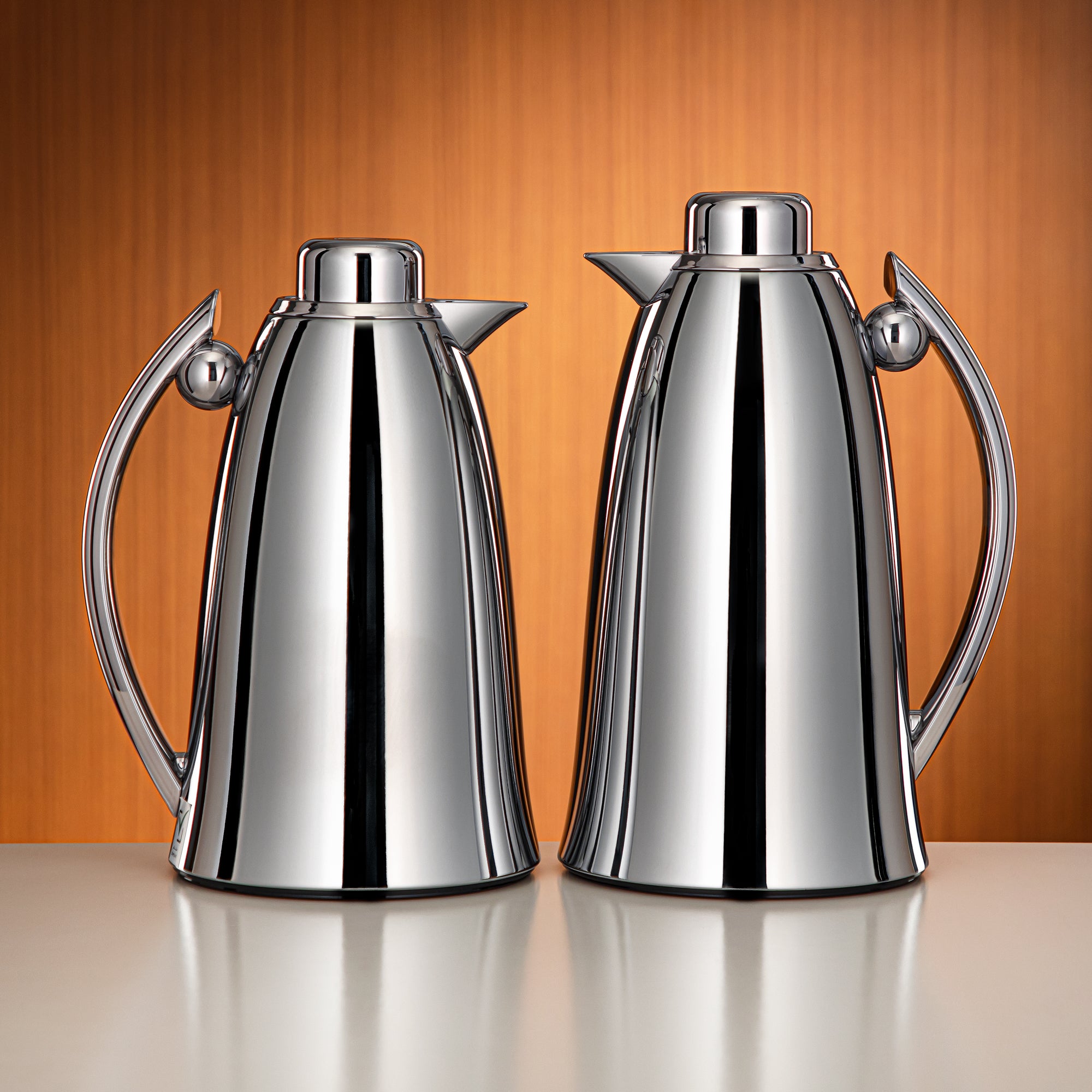 Almarjan Vacuum Flask Set 0.7L & 1L Silver