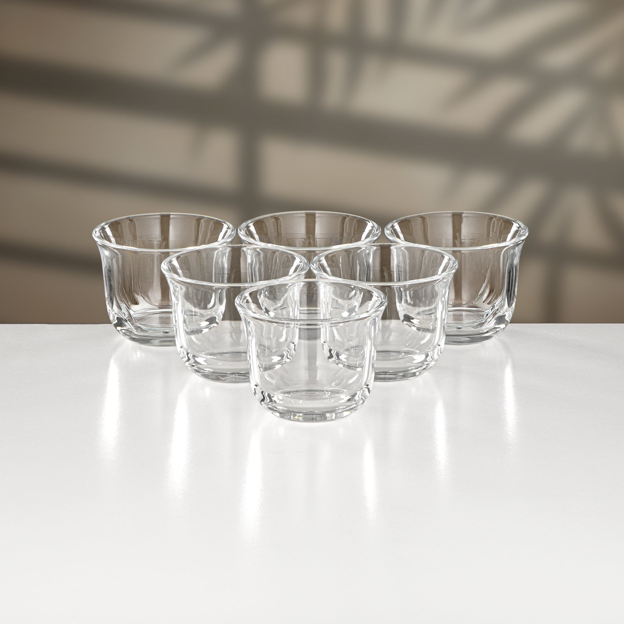 Almarjan 18 Pieces Tea & Cawa Cup Set, Gun Black & Travertine Marble