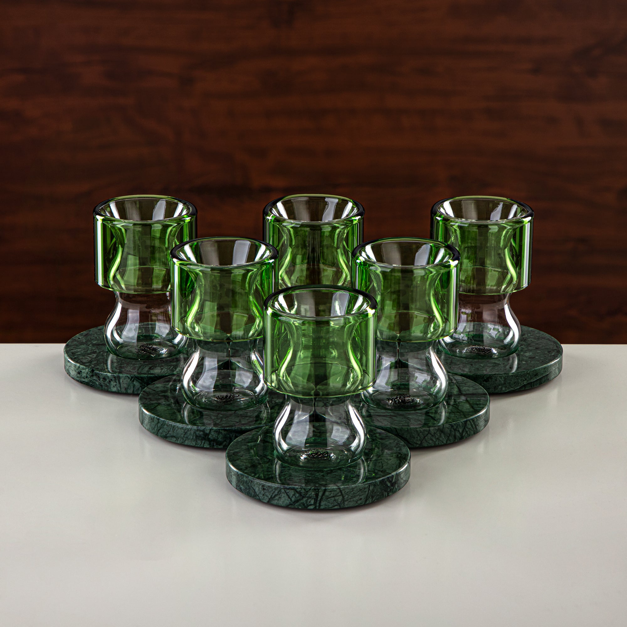 Almarjan Tea & Coffee Set 18 Pieces, Glass, Green & Clear (GLS2630051) - Chich Serveware
