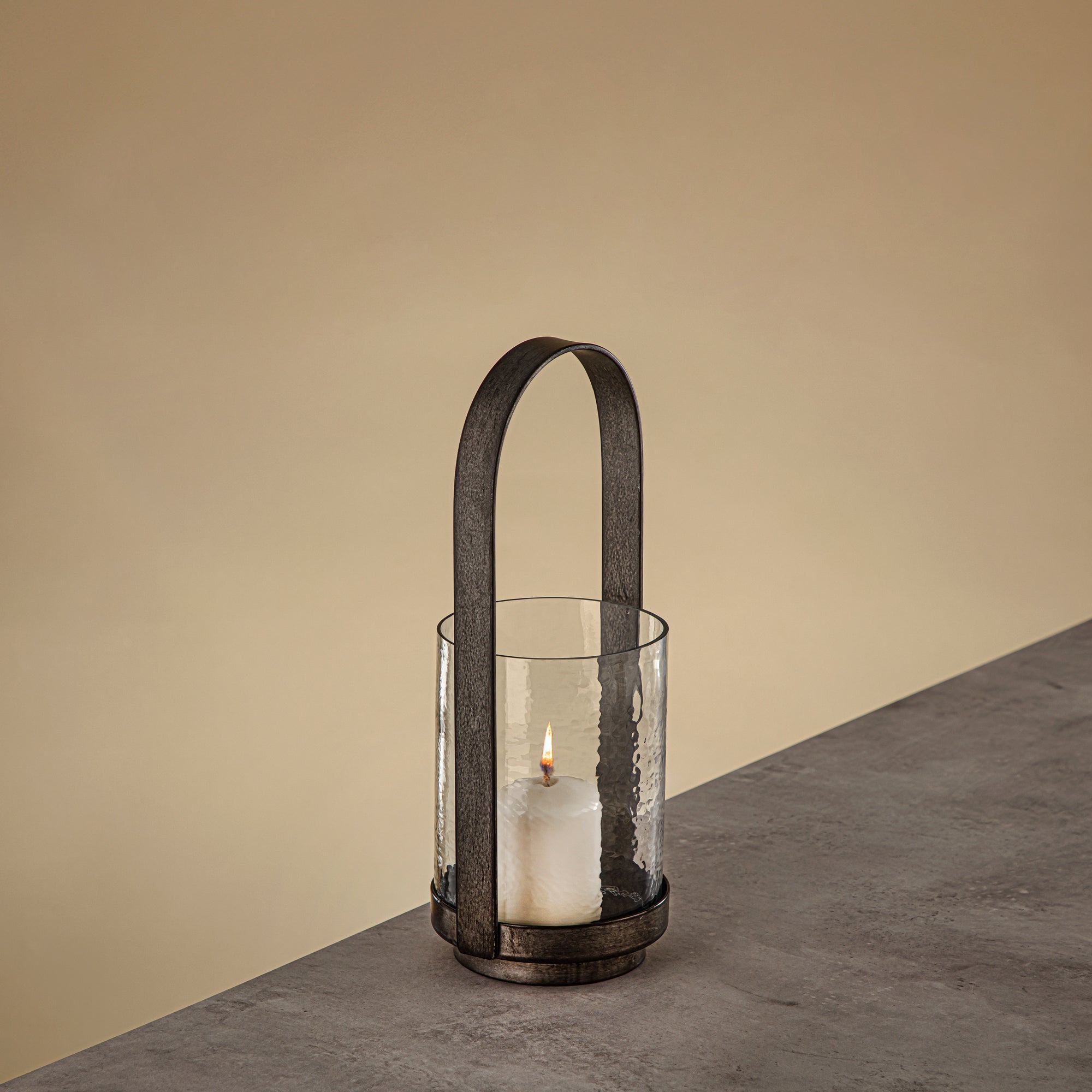 Almarjan Hurricane Lantern 32cm Vintage Silver