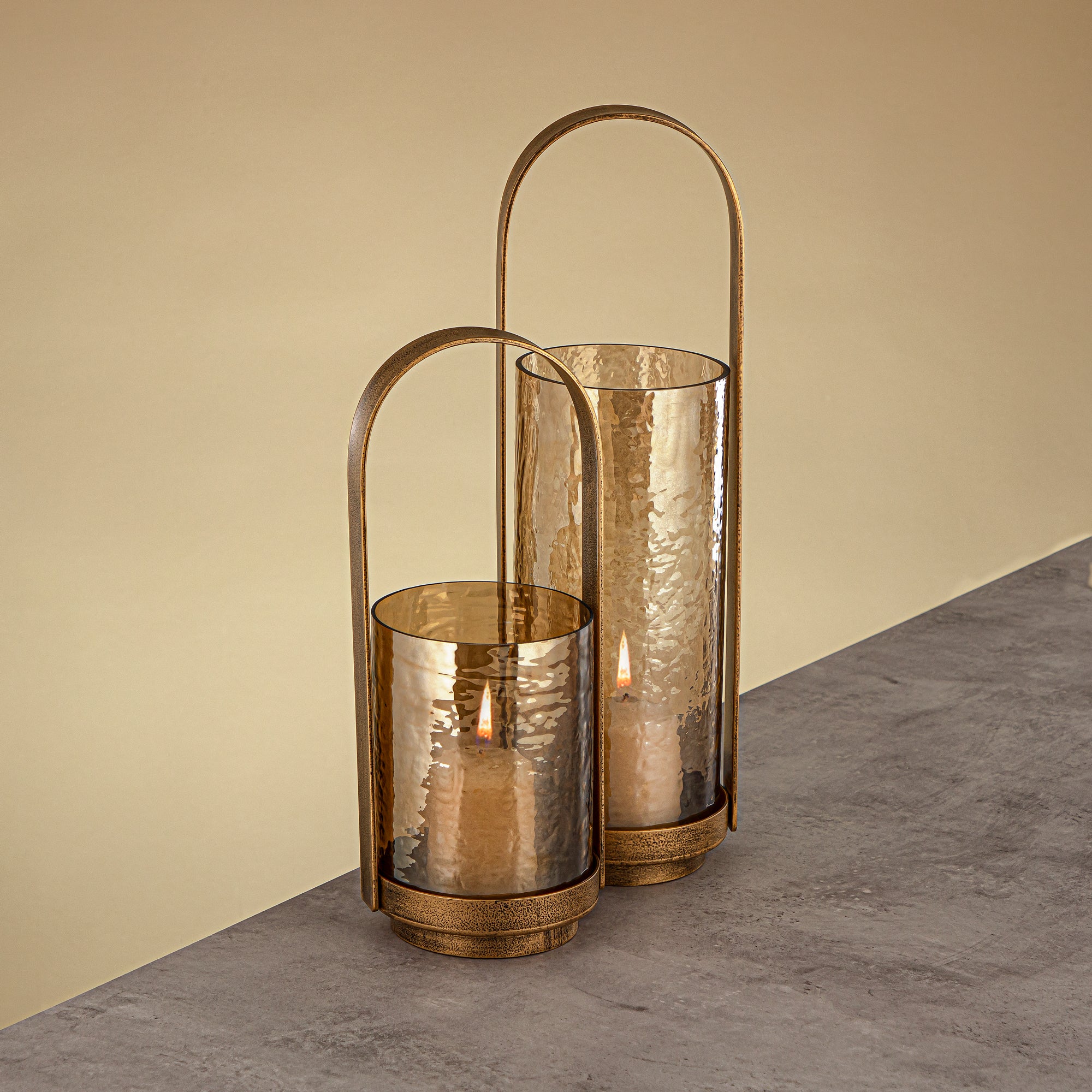 فانوس المرجان هوريكان 32 سم ذهبي عتيق