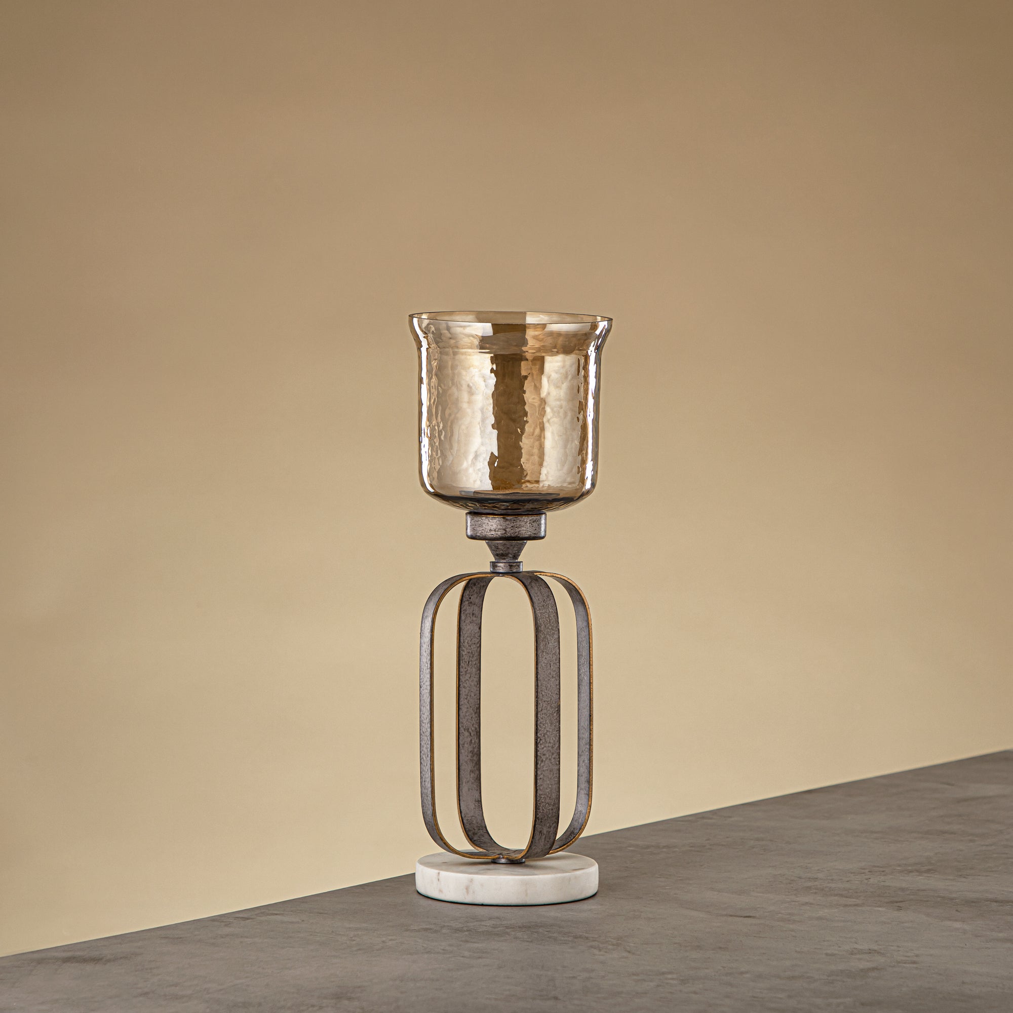 حامل شموع المرجان 32 سم فضي