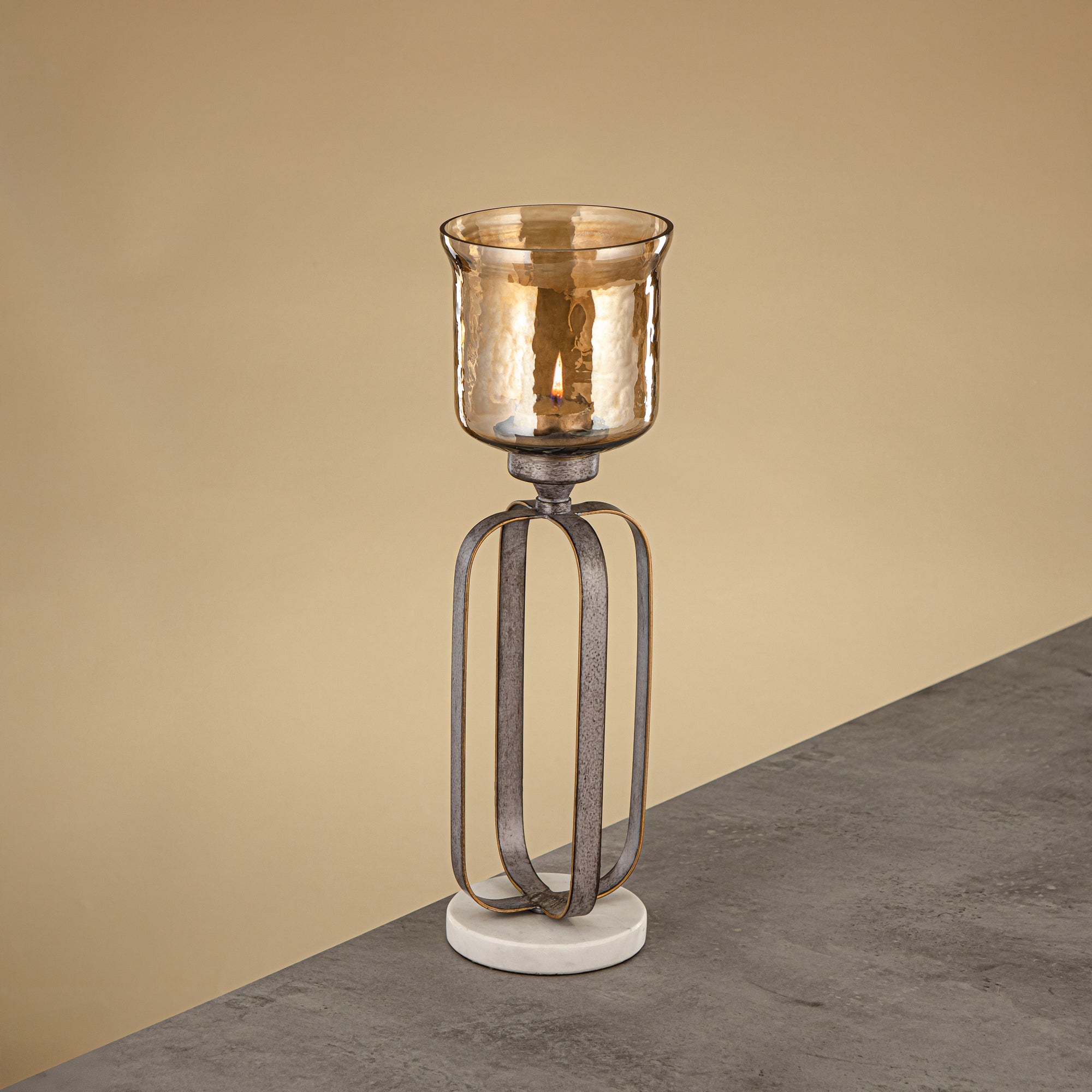 حامل شموع المرجان 37 سم فضي