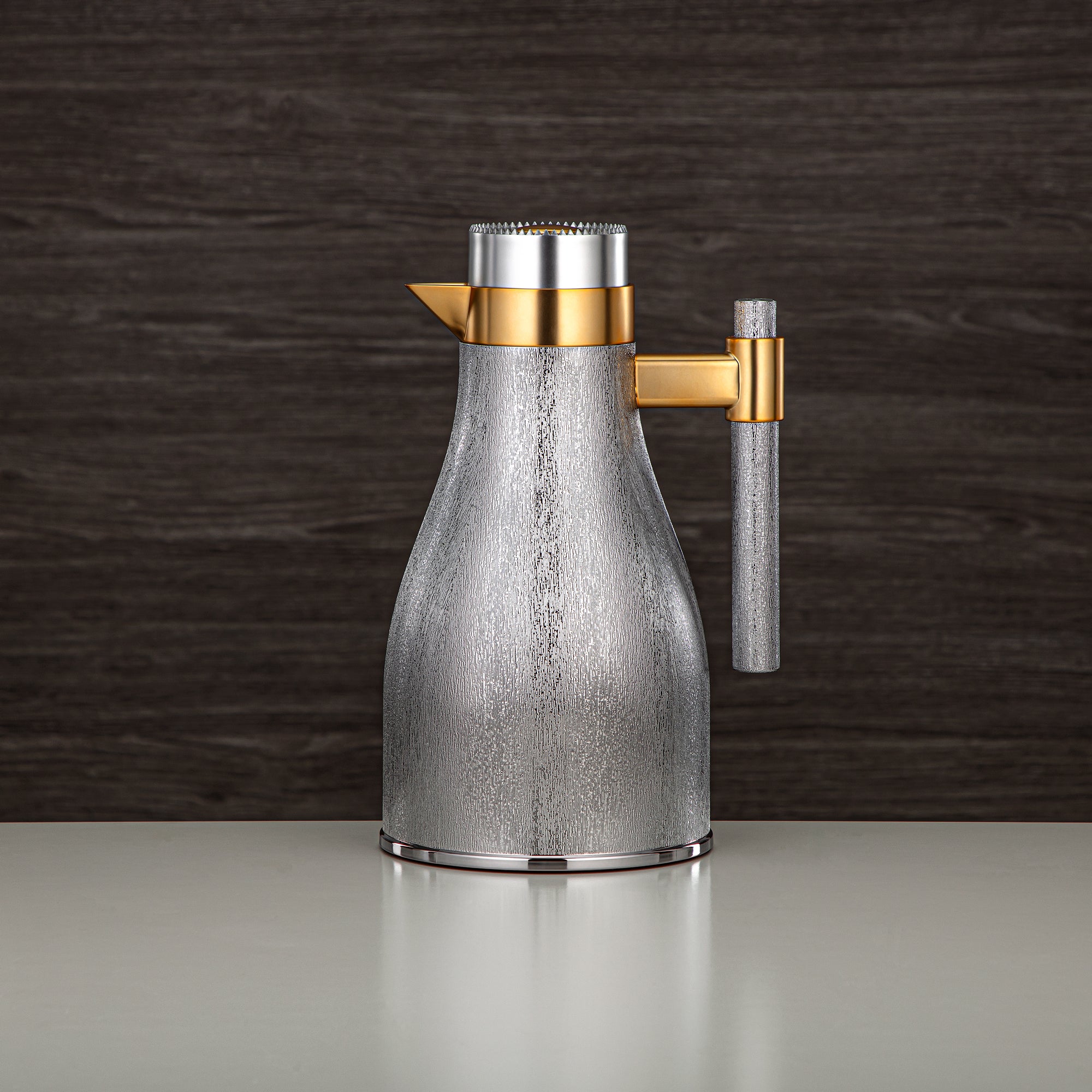 طقم ترامس المرجان ABS زر ضغط 1 لتر + 1 لتر فضي مطفي وذهبي مطفي (GOK-S-MS-MG) - تقديم أنيق