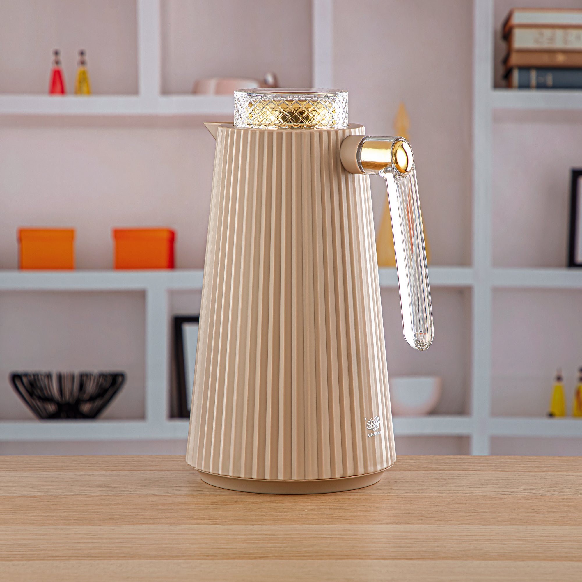 Almarjan 2 Pieces Vacuum Flask Set Khaki - GT106-100/130 SD/G/TR