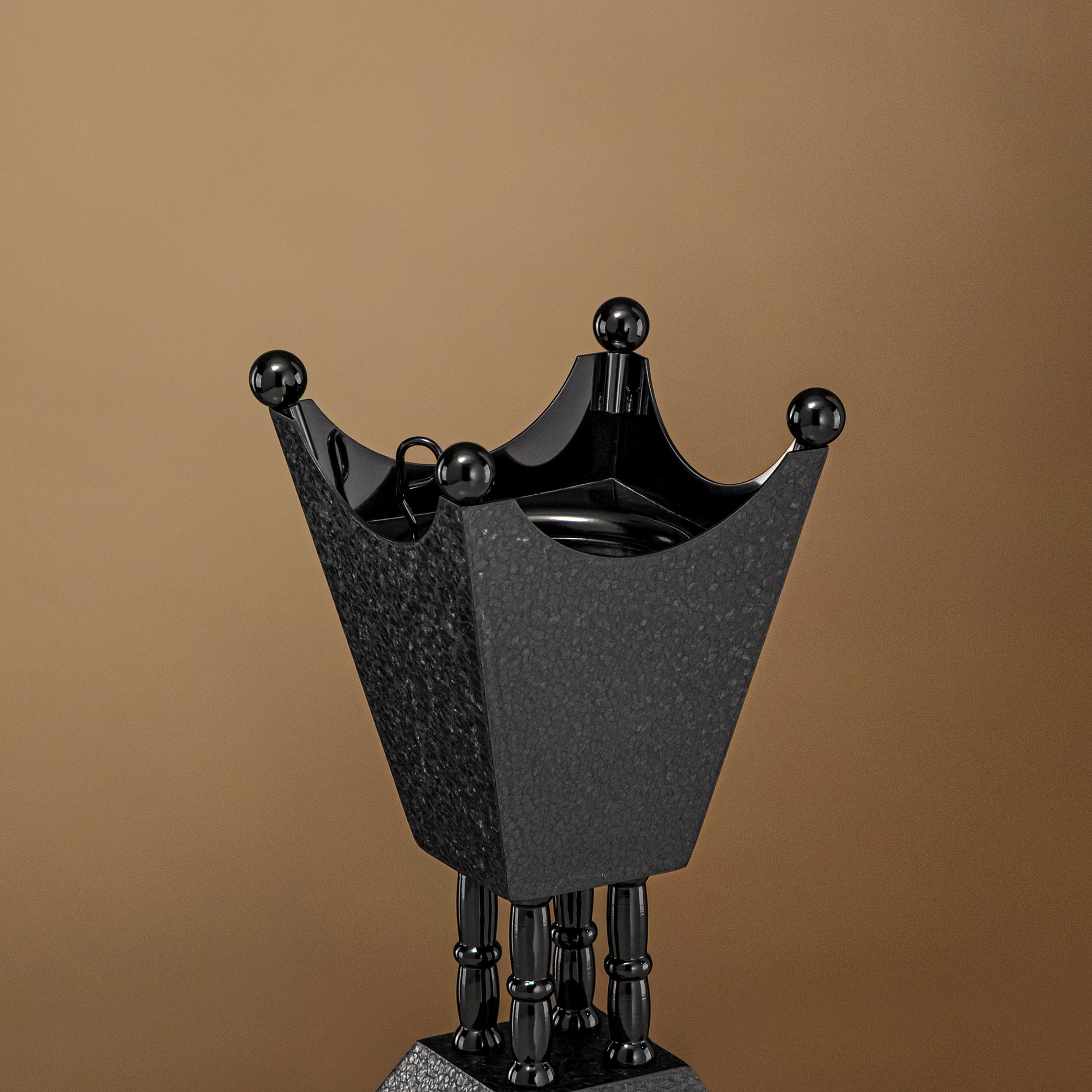 Almarjan Incense Burner Black Crackle 22cm