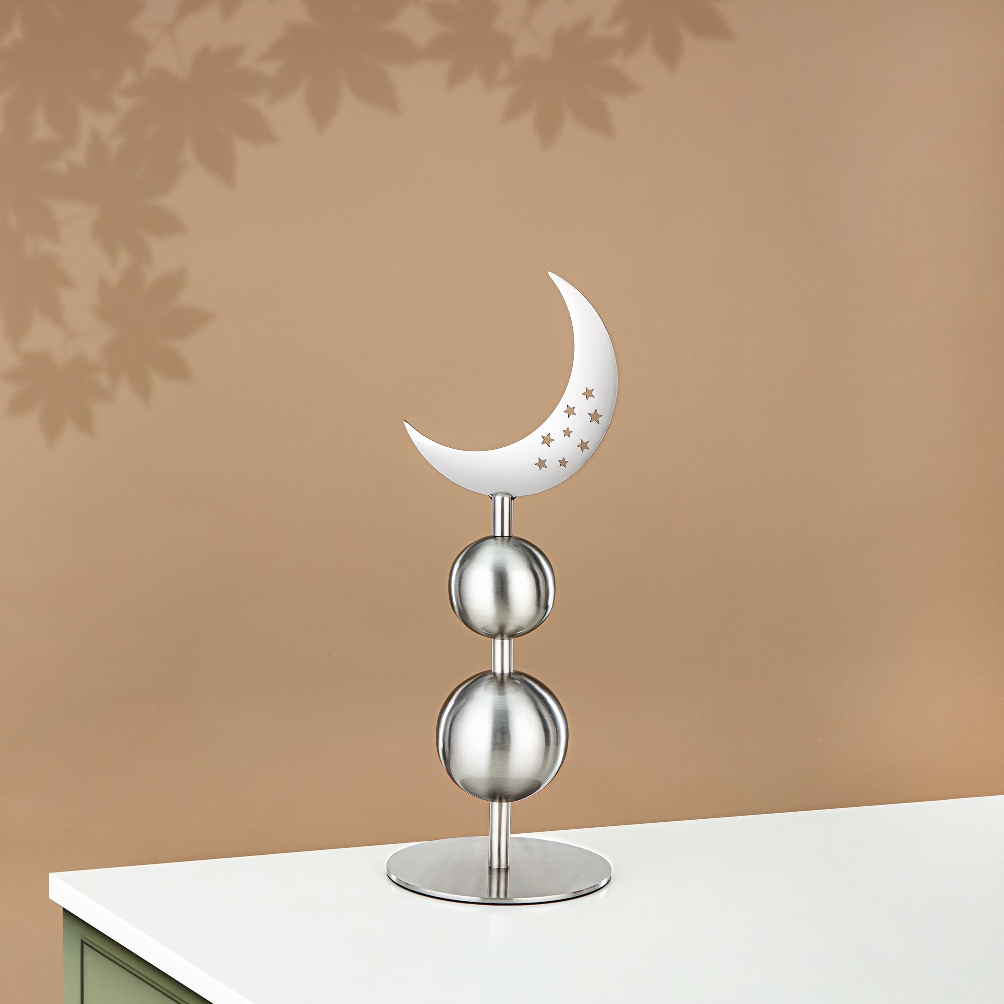 Almarjan Table Decoration Stainless Steel, 46CM, Matt Silver (MD-3013) - Ramadan Decoration