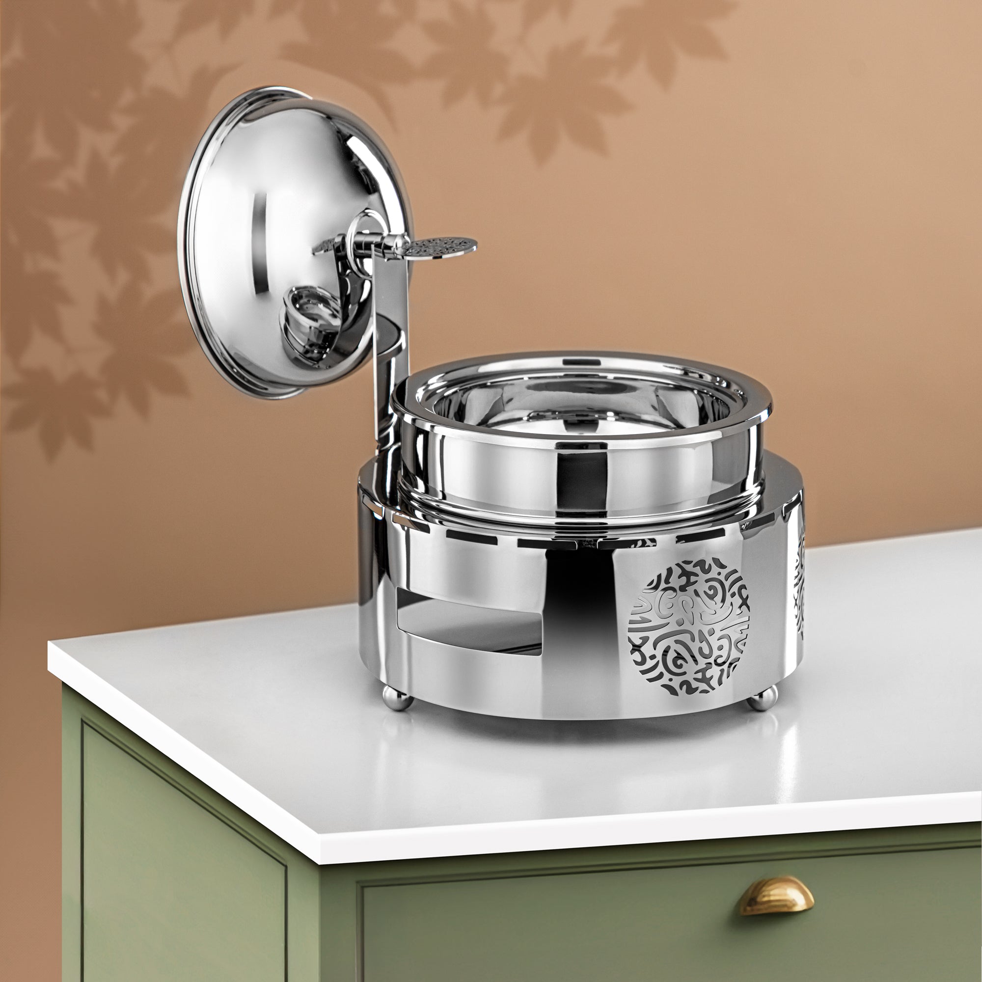 Almarjan Chafing Dish Stainless Steel 1.25L Silver (MD-3016) - Stylish Serveware