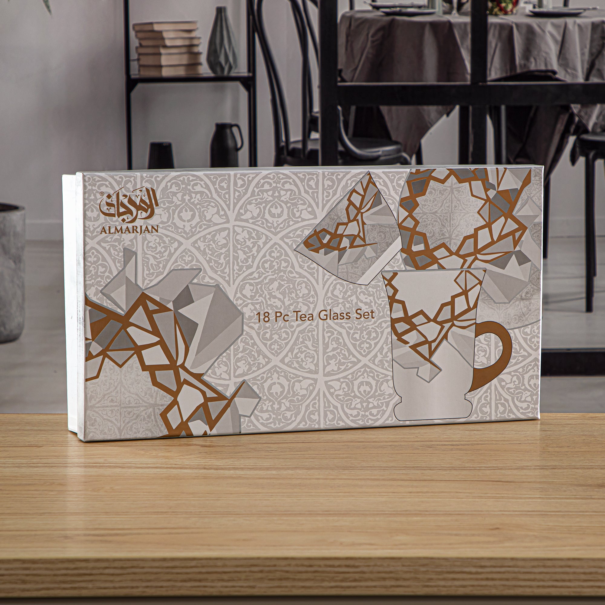 Almarjan 18 Pieces Fonon Collection Tea And Cawa Cup Set - 1235