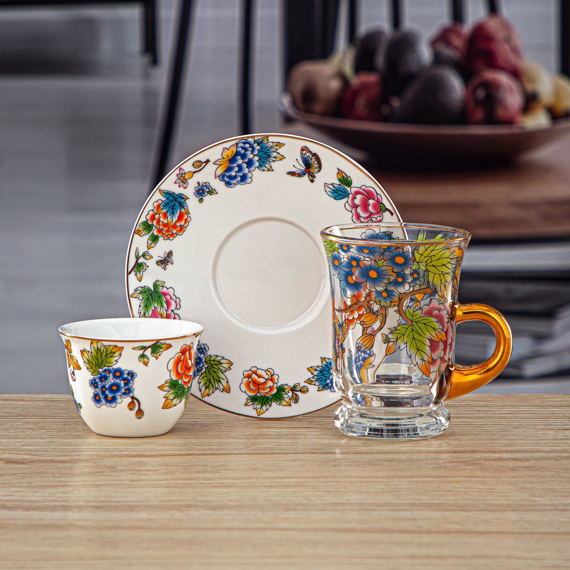 Almarjan 18 Pieces Fonon Collection Tea And Cawa Cup Set - 2070