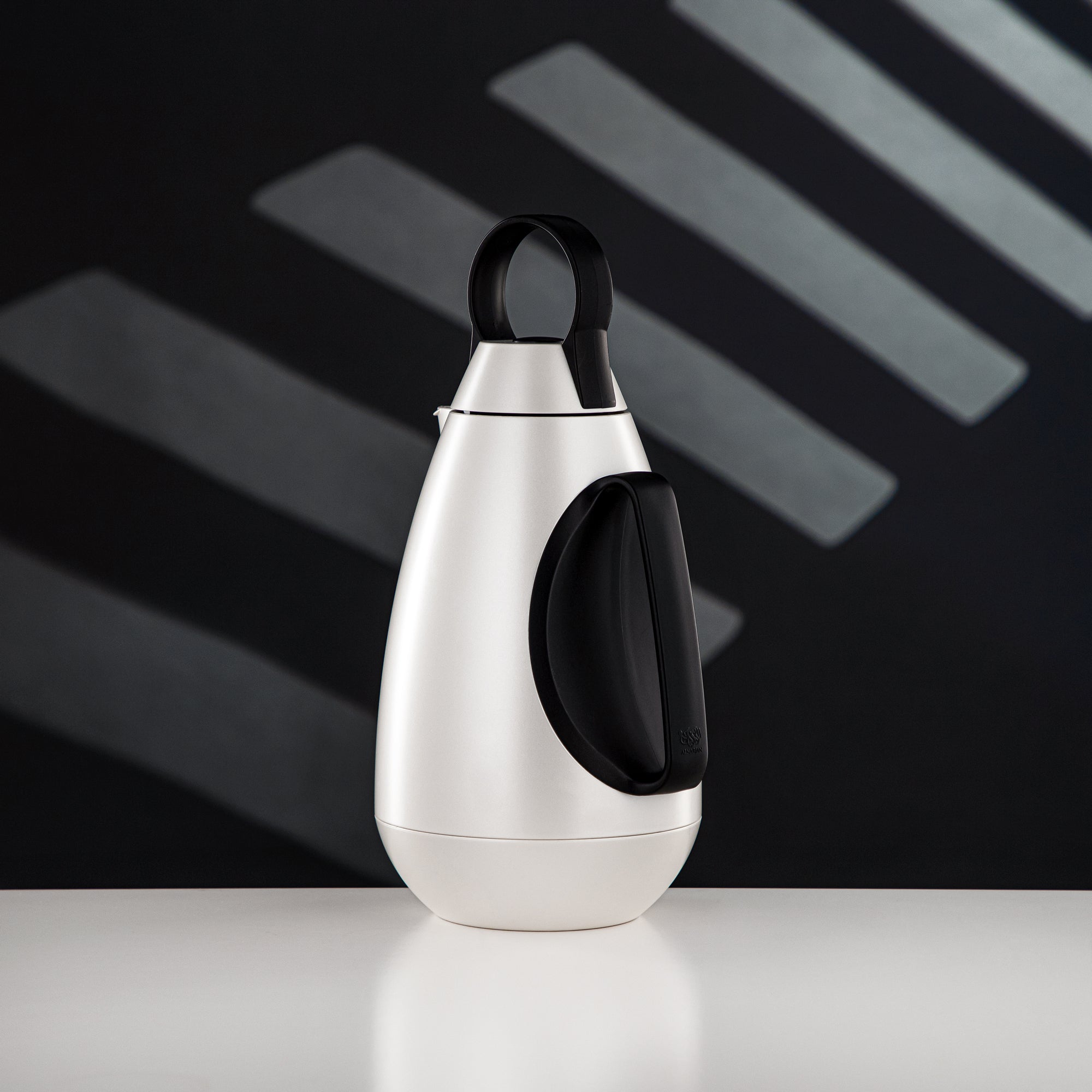 Almarjan Vacuum Flask Set ABS, White & Matt Black 1L + 1L (PBA-RWB) - For Modern Families