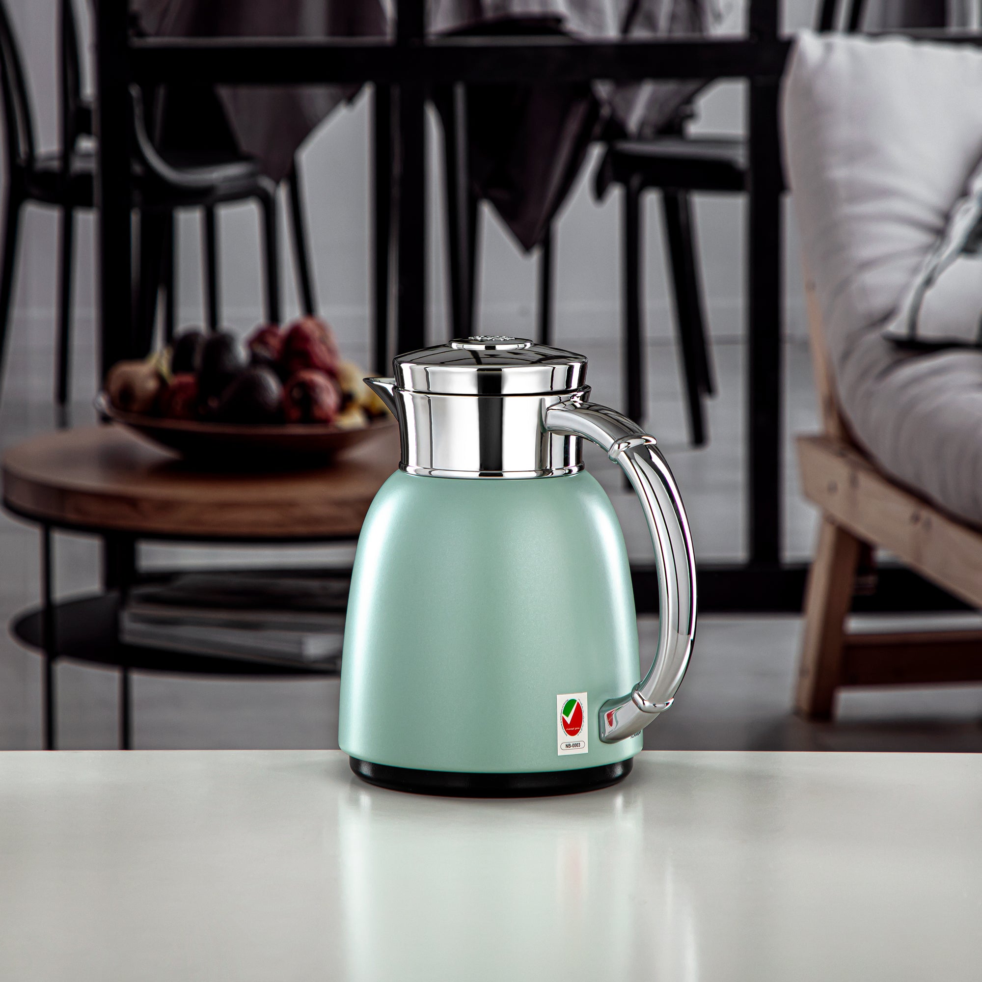 Almarjan Vacuum Flask 0.35L (QVC-0350Q405YZC) - Metal, Light Green | Modern Serveware