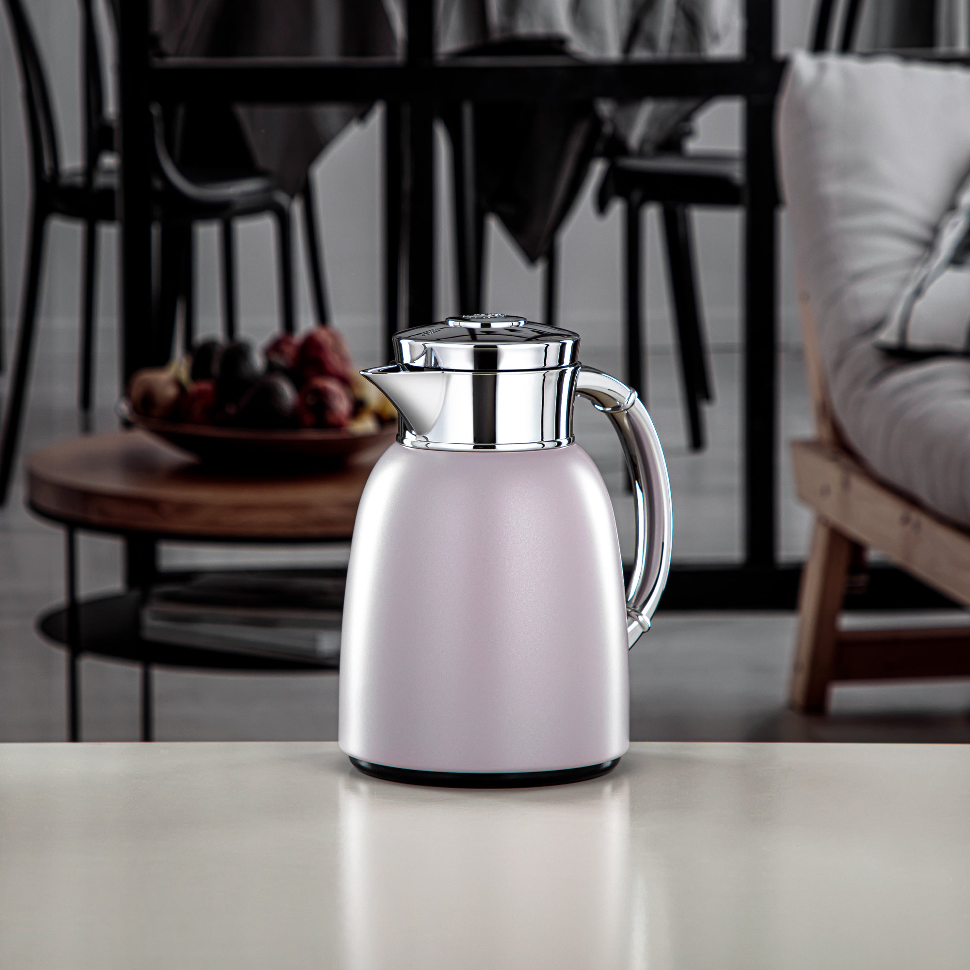 Almarjan Vacuum Flask 0.65L (QVC-0650Q404YZC) - Push Button, Light Purple | Modern Serveware