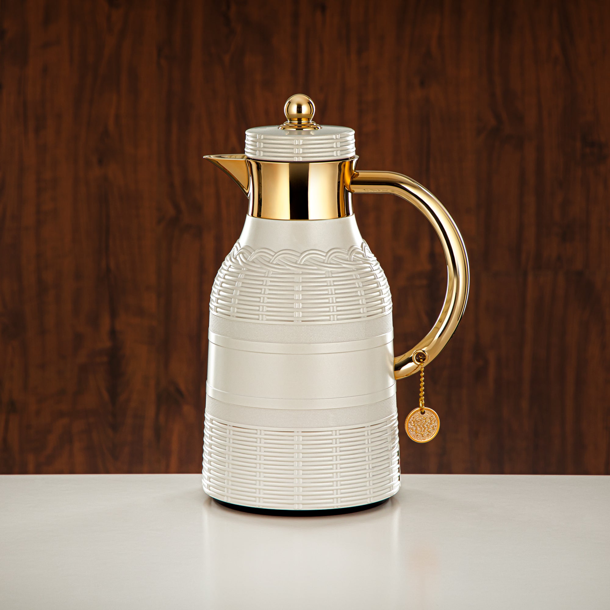 طقم ترامس المرجان مكون من قطعتين عاجي وذهبي - RYP-0700/1000 Q330YZC95