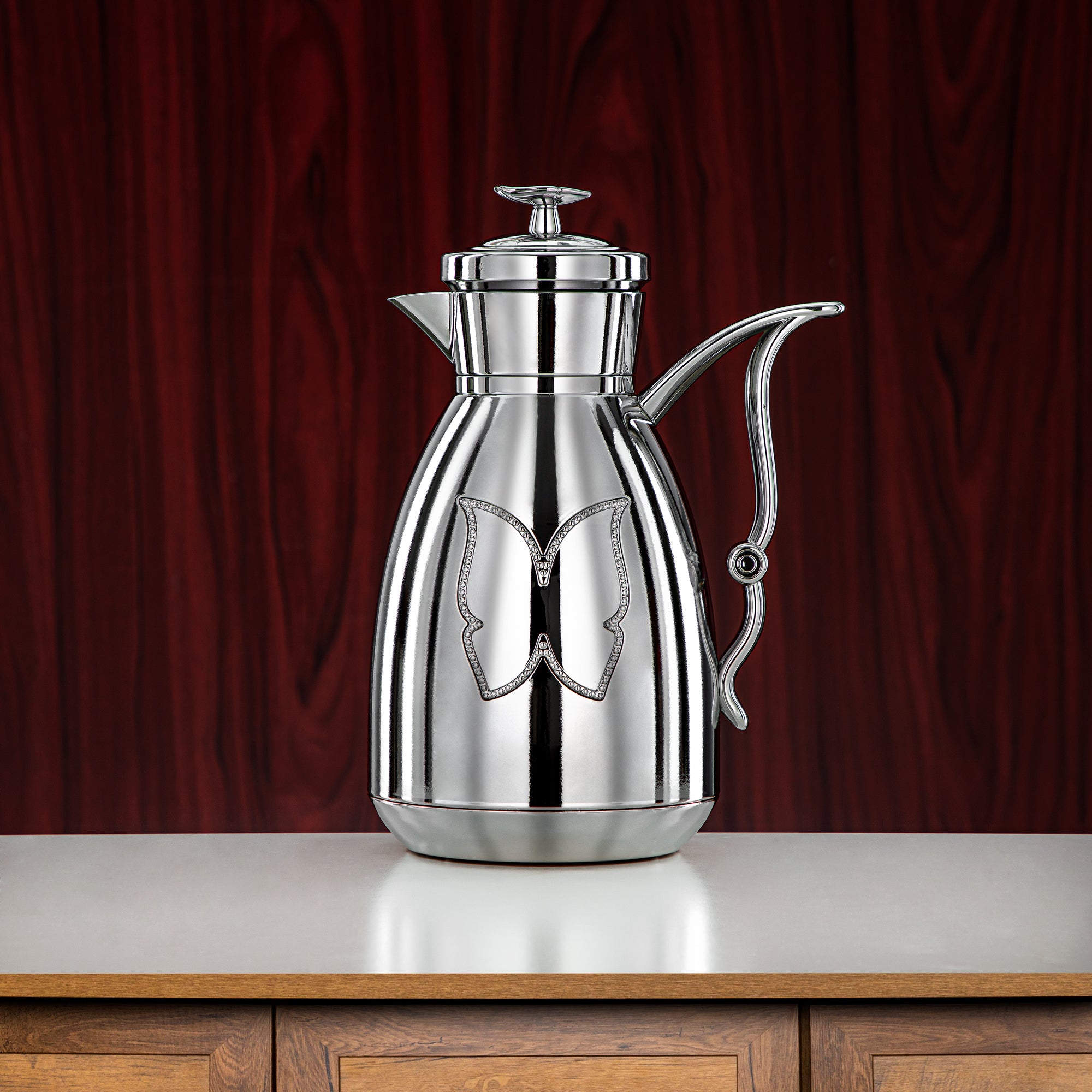 طقم ترامس المرجان زر ضغط بلاستيك 0.7 لتر + 1 لتر فضي (SM-2C142-070/100 ALL C) - زجاجة شاي وقهوة