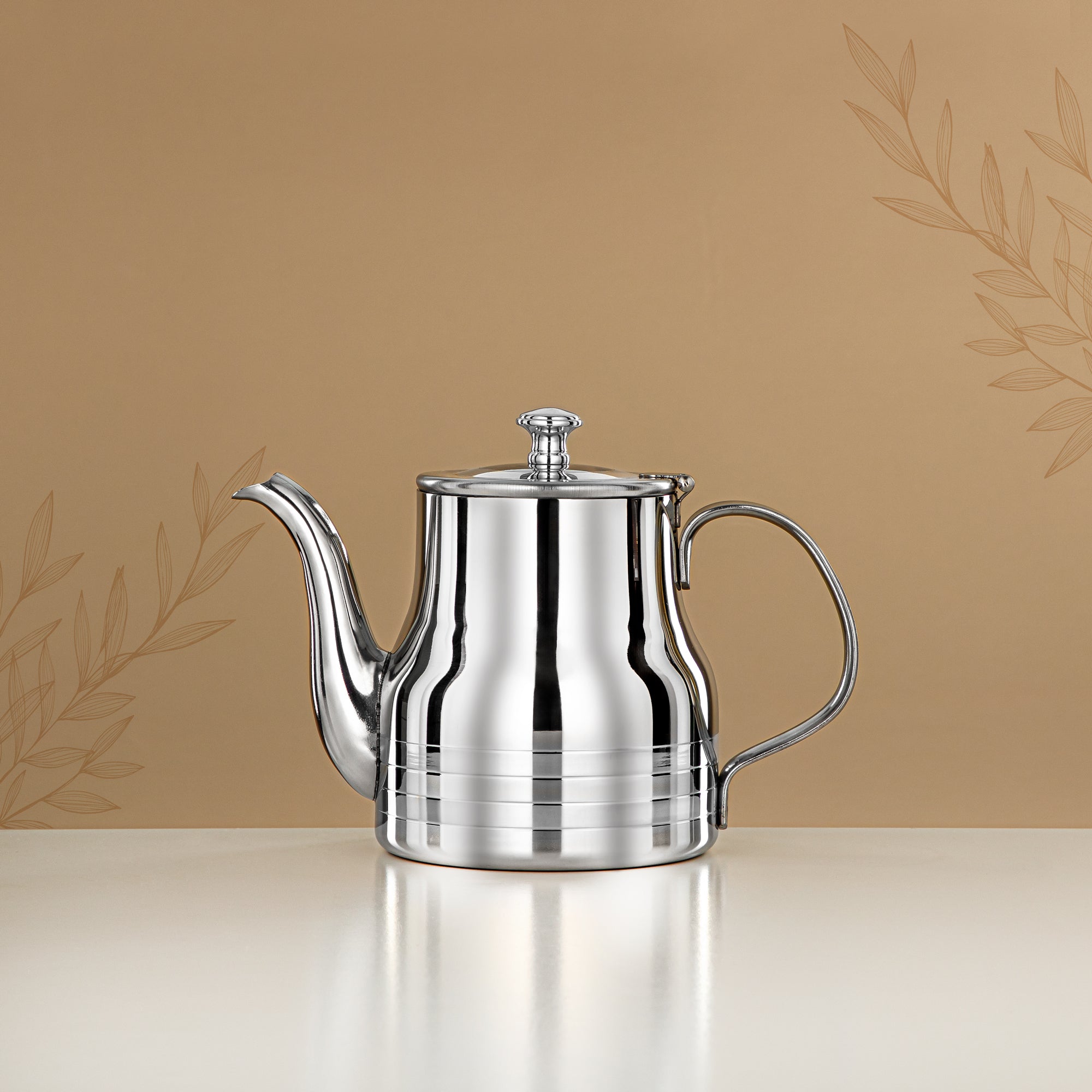 Almarjan Teapot Stainless Steel 0.9L – Elegance