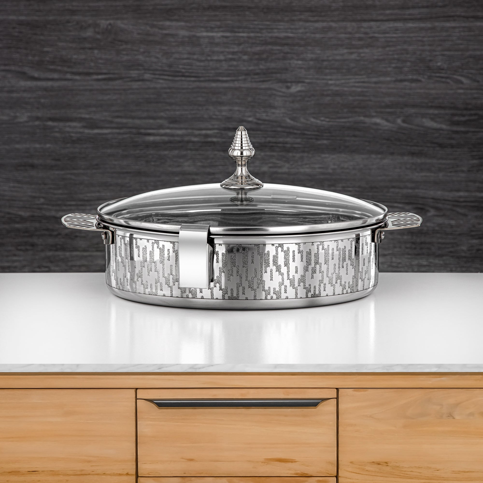 Almarjan Mandi Collection Hot Pot 30cm Silver