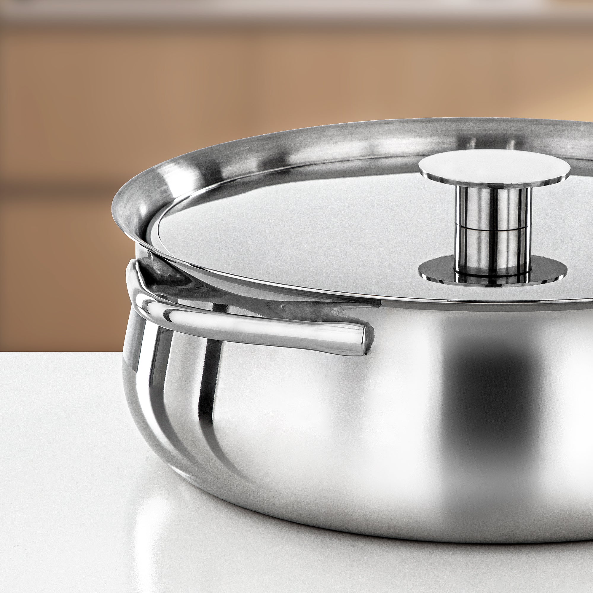 Almarjan Hot Pot Set Stainless Steel 25cm + 30cm + 35cm Silver (H25P15)