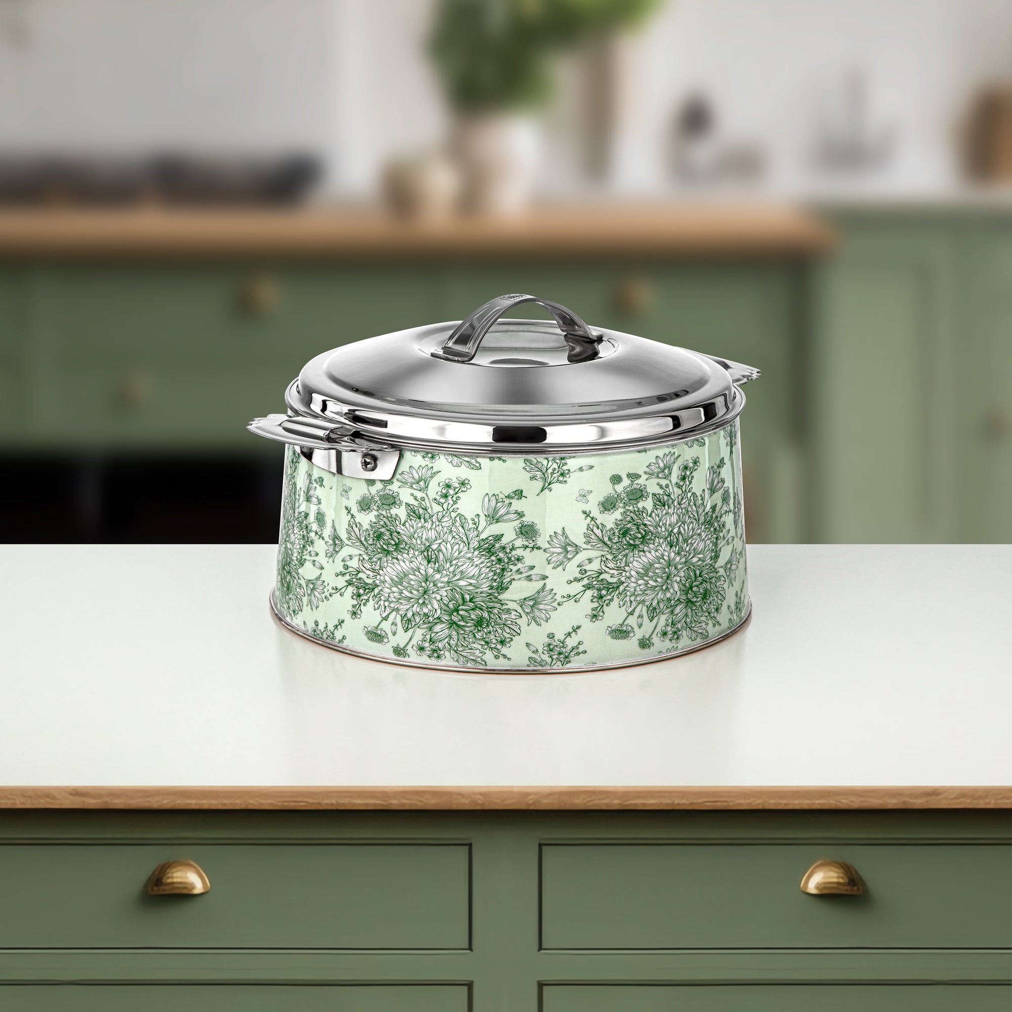 المرجان حرارات طقم ستانلس ستيل تصميم زهري 3000ml + 4000ml + 6000ml (H25SHF2) – مجموعة فونون | تقديم أنيق لرمضان والتجمعات