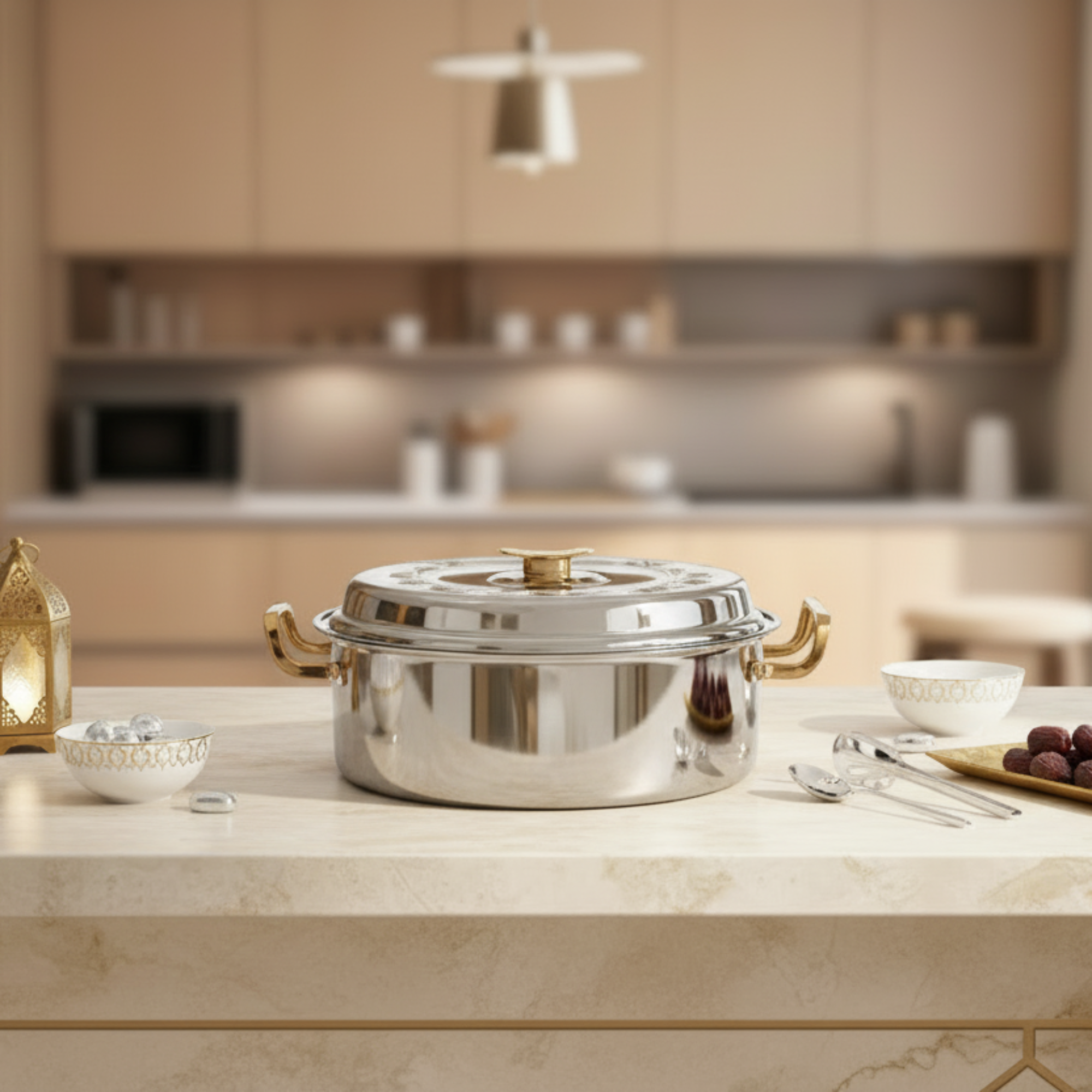 Almarjan Badr Hot Pot 30cm Silver & Gold