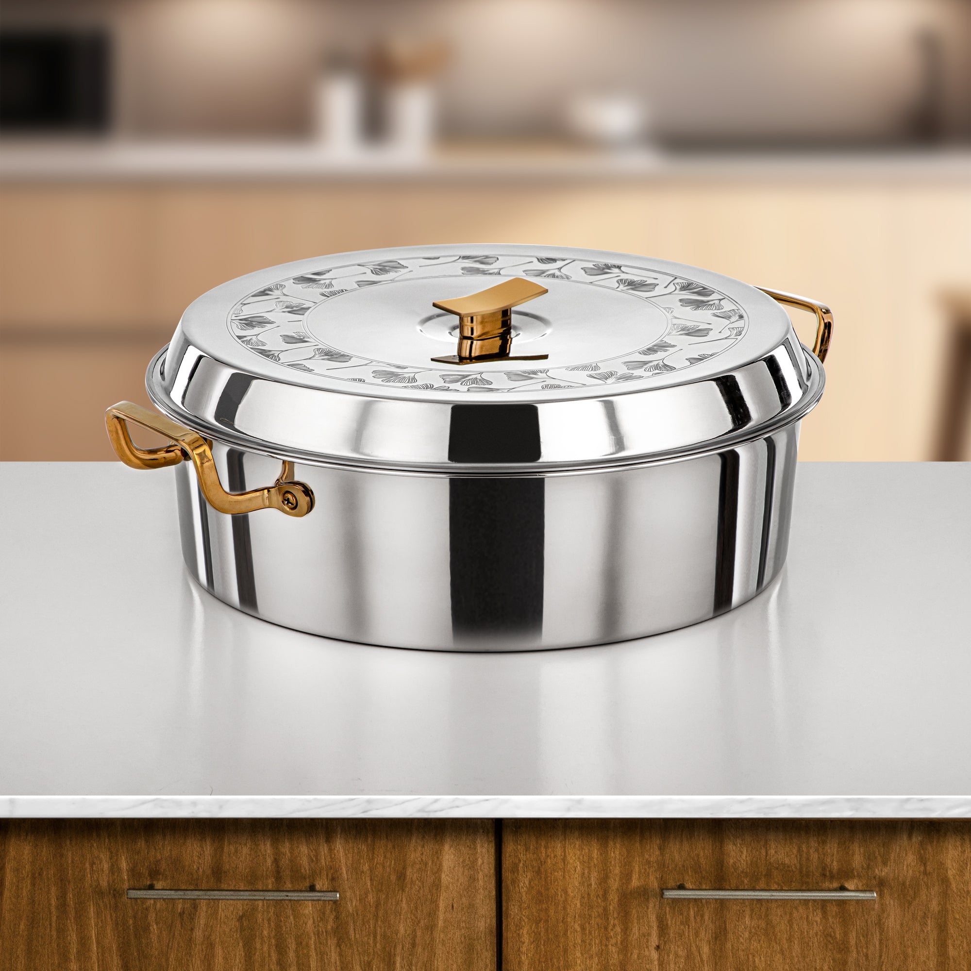 طقم حرارات المرجان بدر، 3 قطع، فضي وذهبي