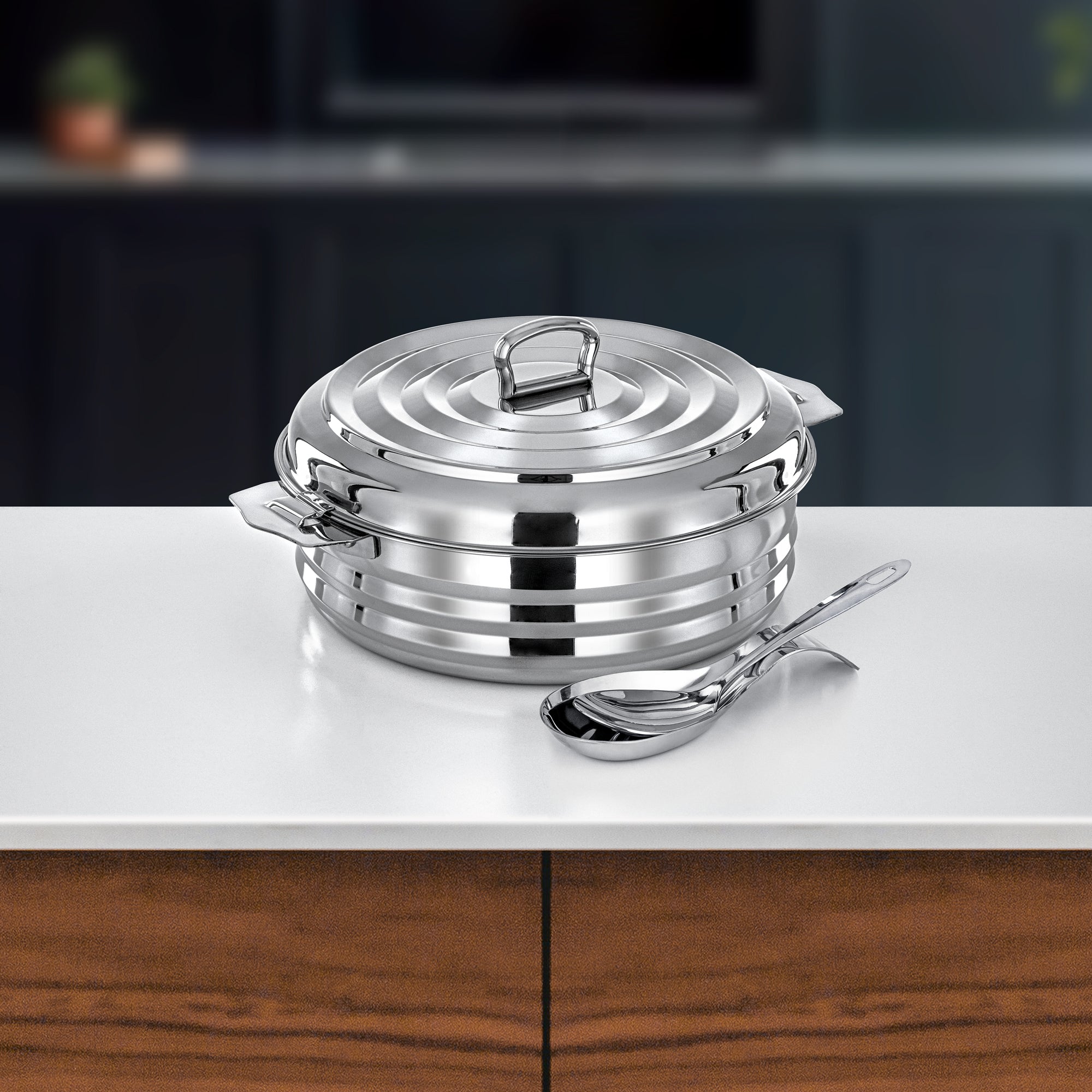 المرجان حنان حرارات 30 سم فضي مع ملعقة