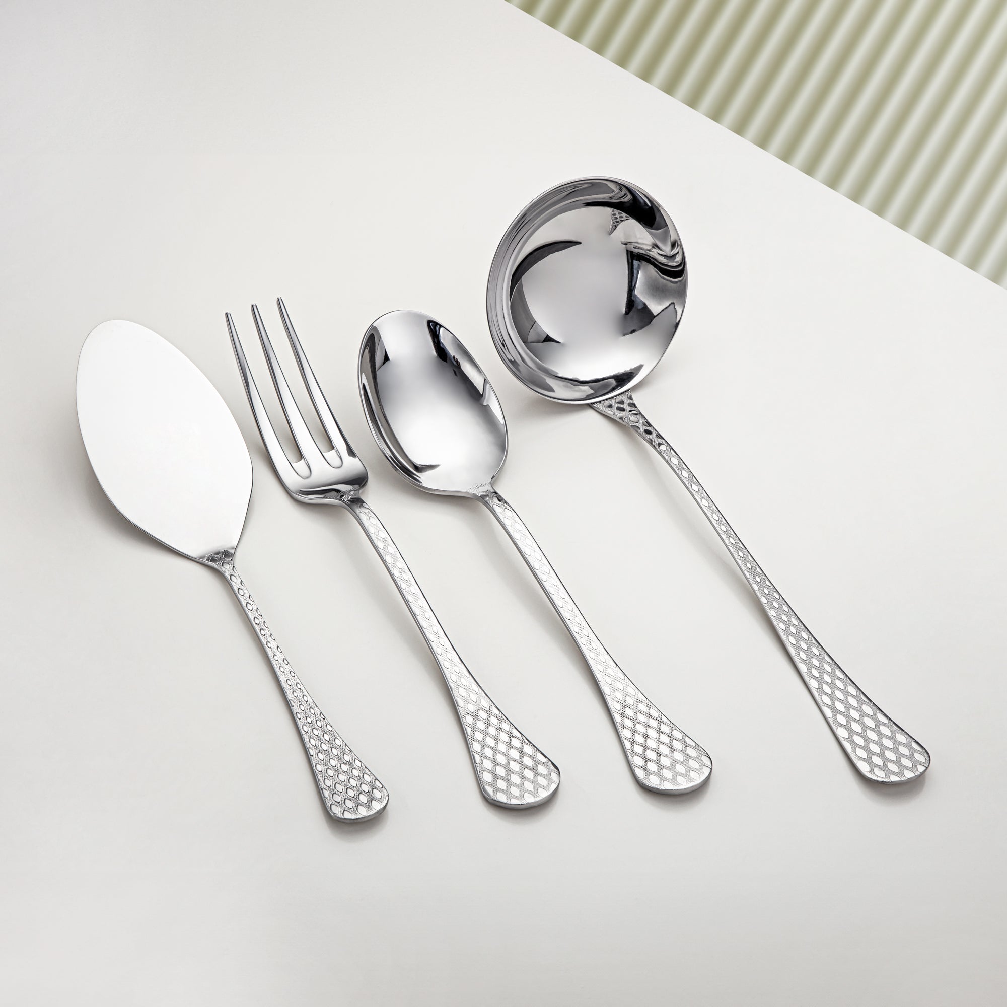 Almarjan 78 Pieces Pedra Collection Stainless Steel Cutlery Set Silver - STS2051279