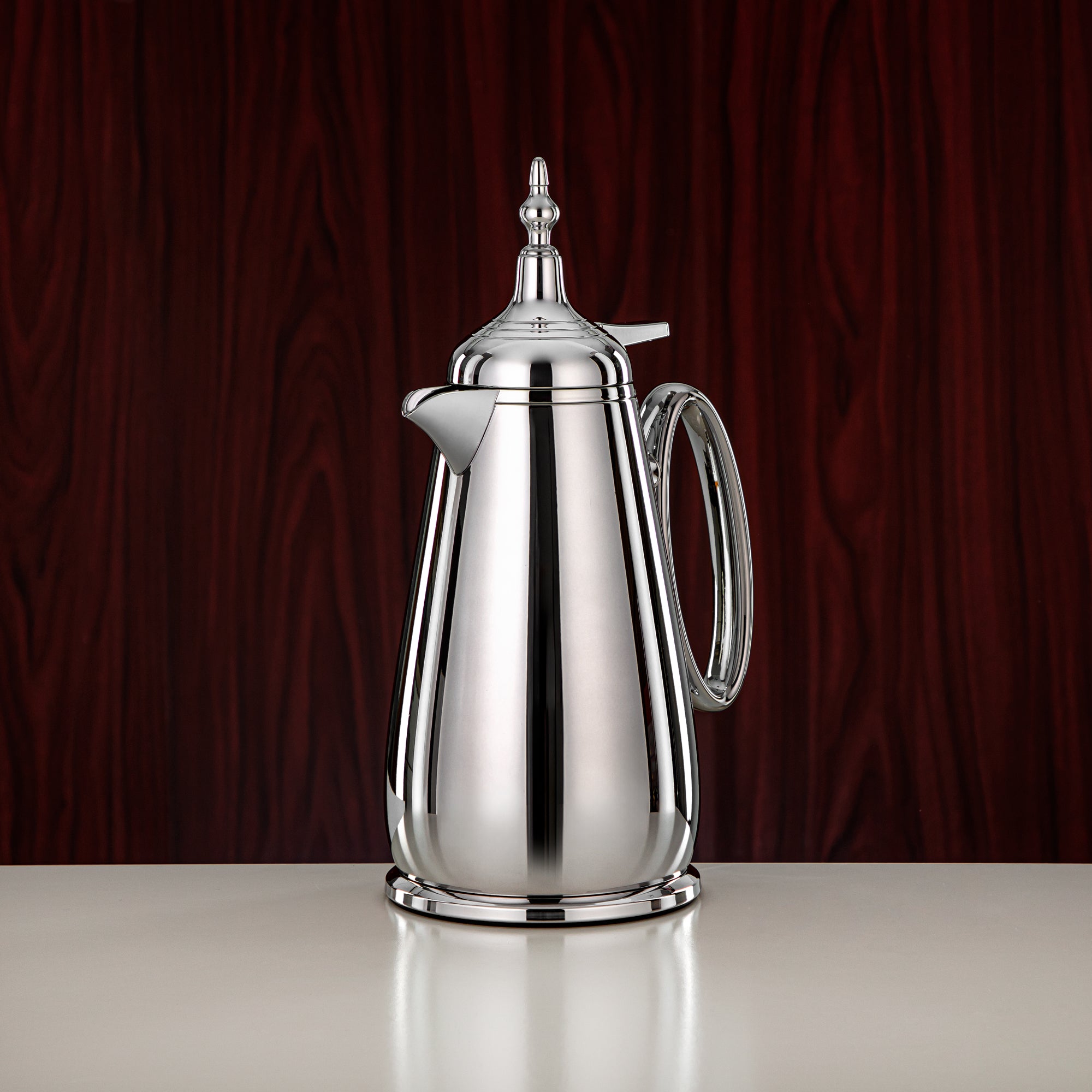 Almarjan Vacuum Flask Set Push Button ABS Silver 0.7L + 1L (UOP-A0700/B1000C) - Classic Vacuum Flask