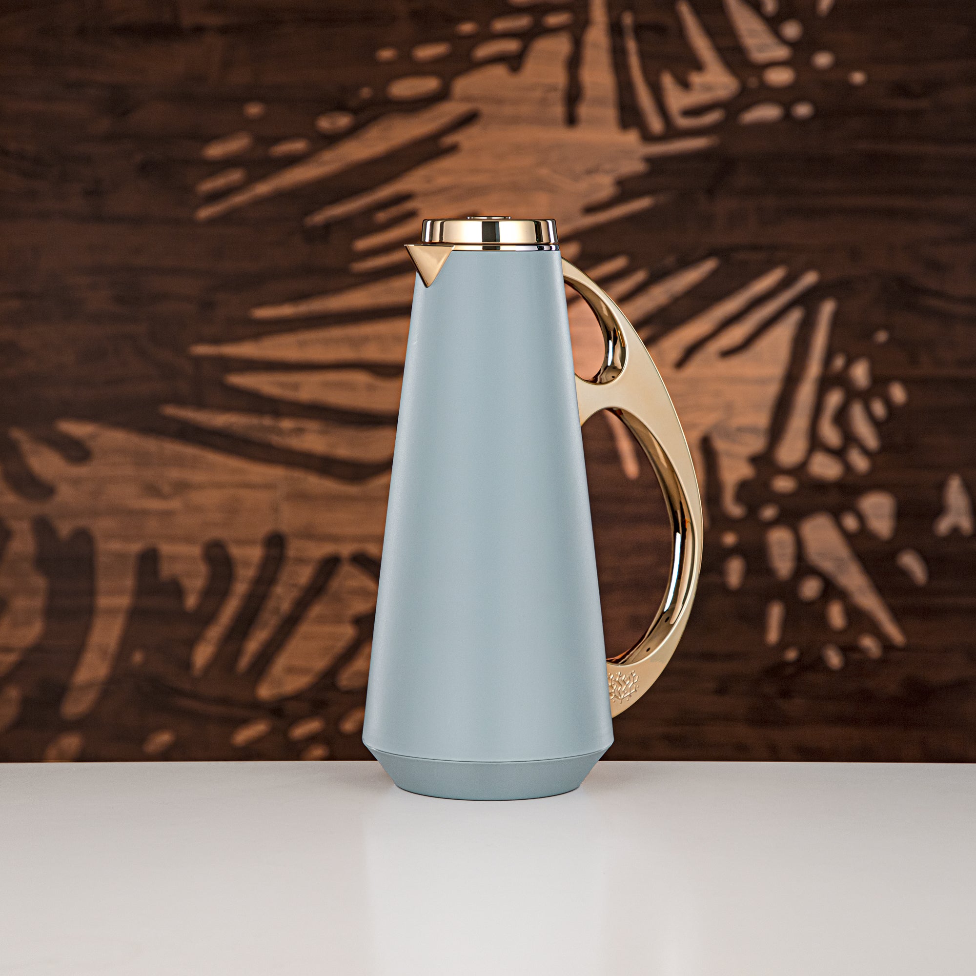 Almarjan Vacuum Flask Set, ABS, 1L + 1L, Light Blue & Gold (UPP-1000/1000 BLUG) - Modern Serving